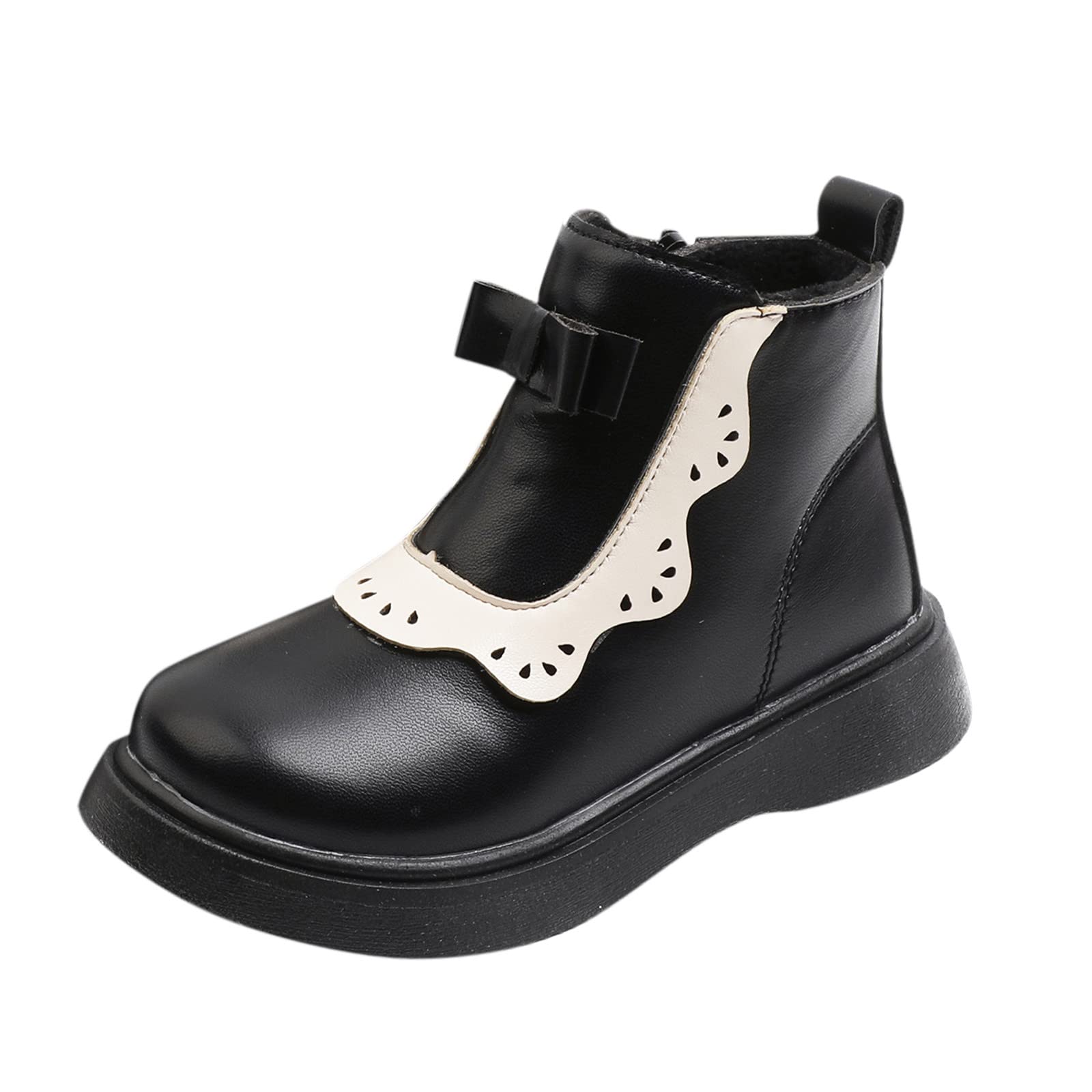 EnJoCho Kids Sport Shoes - Warm Leather Boots for Girls, Outdoor Play & School