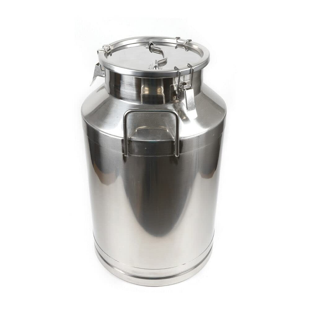 Premium Food Grade Stainless Steel Milk Transport Can & Wine Pail - 16 Gallon (60L) Sealed Lid Liquid Storage Container for Dairy, Brewing & Commercial Use - Ideal for Farm, Winery & Restaurant Applications