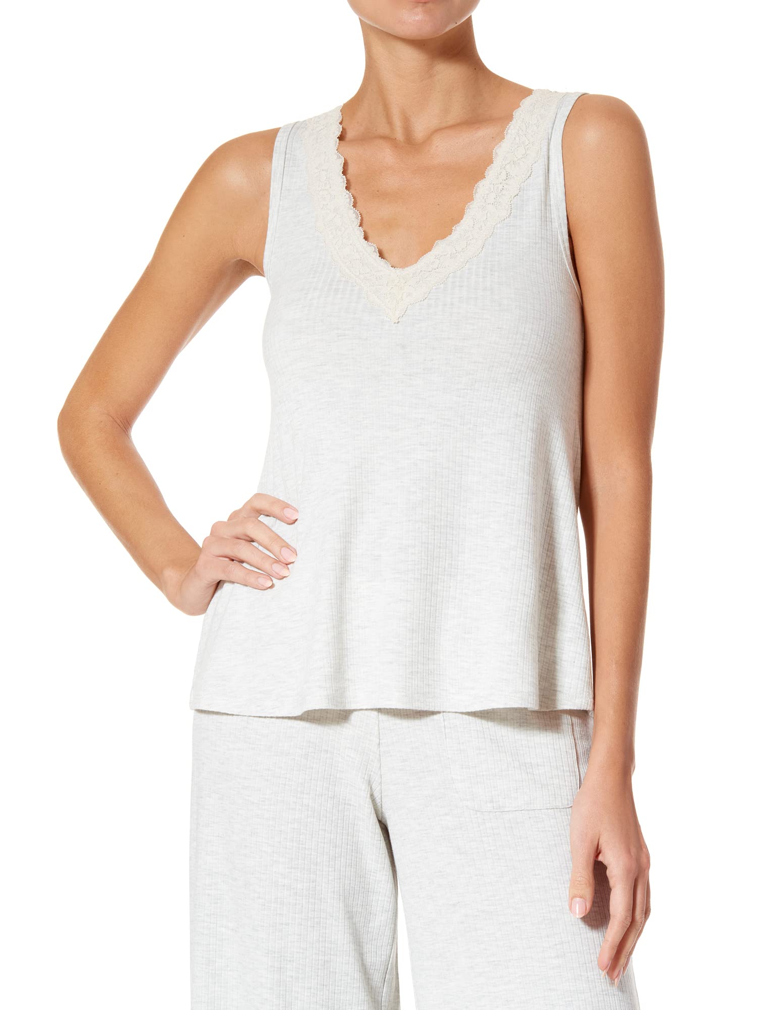 HUE Women's Ribbed Lounge & Sleep Pajama Set - Soft Comfortable Loungewear for Relaxing at Home, Sleeping & Cozy Nights
