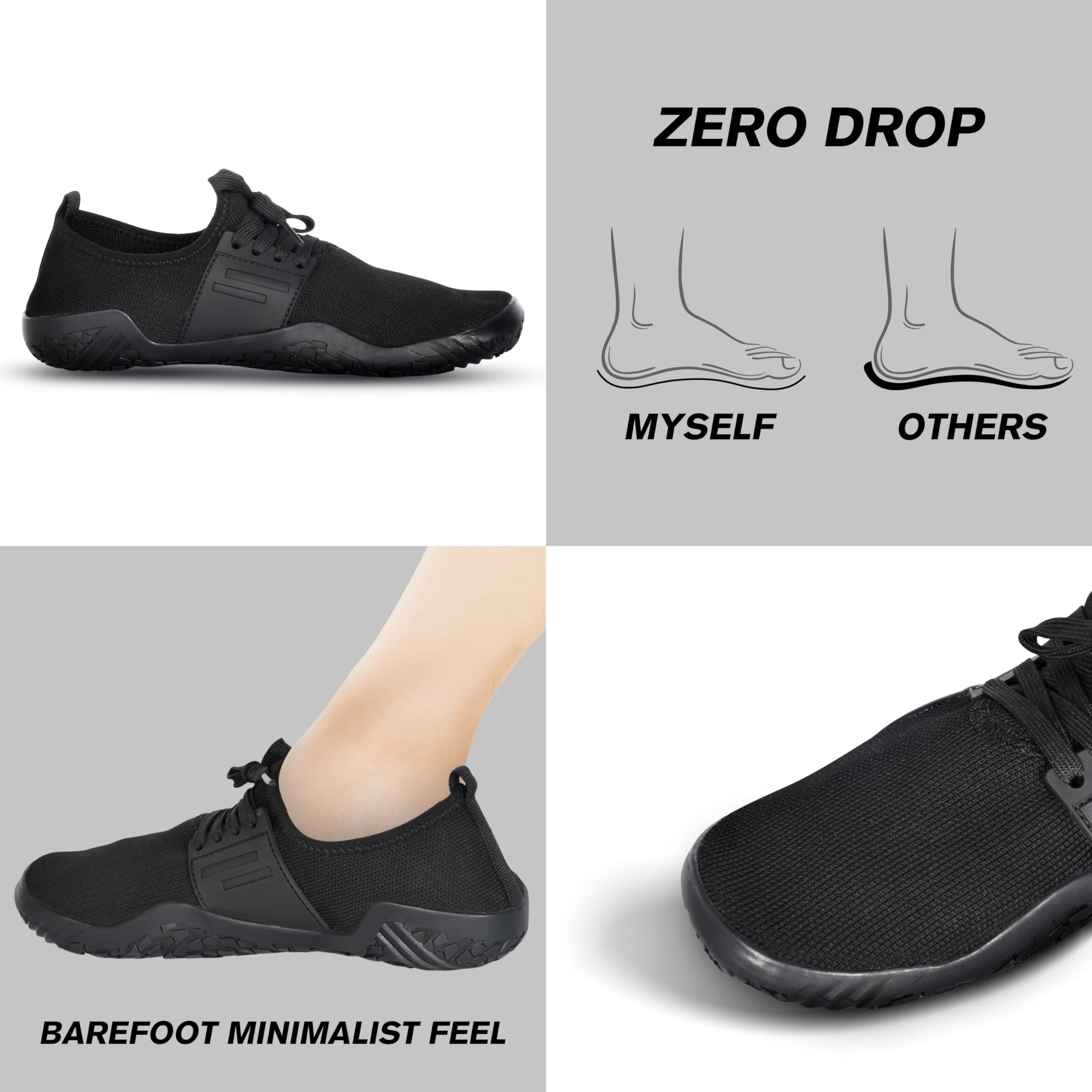 **Barefoot Weightlifting Shoes for Men & Women - Minimalist Deadlift & Workout Shoes with Non-Slip Sole for Gym, Squat Training, Boxing & CrossFit - Lightweight Flat Sneakers for Fitness & Sports**