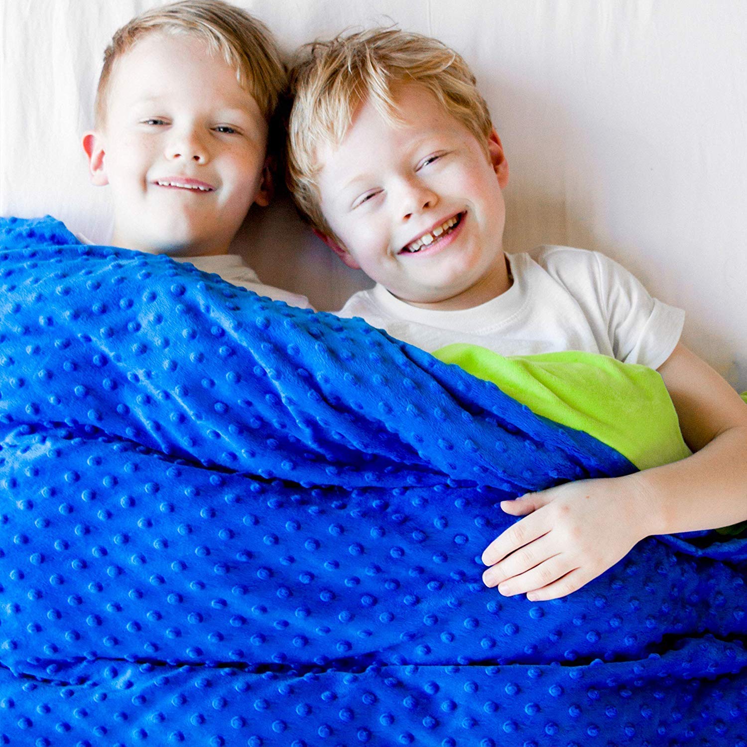 Harkla 5lbs Weighted Blanket for Kids - Cooling Bamboo Fabric with Removable Minky Duvet Cover - Ideal for Children 30-40lbs - Perfect for Calming Anxiety, ADHD, Autism & Better Sleep