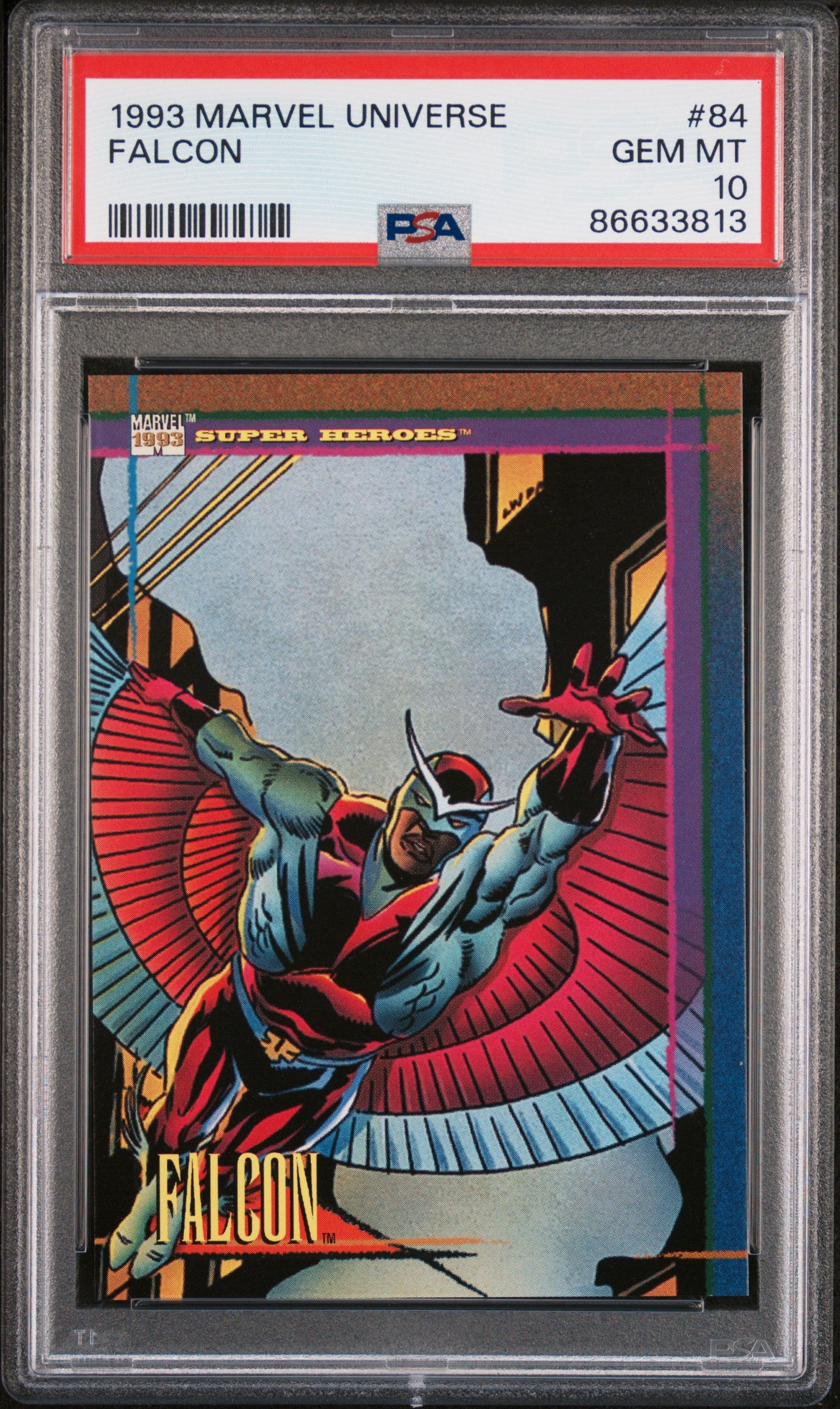 1993 MARVEL UNIVERSE FALCON #84 PSA 10 Graded Comic - Rare Collectible for Marvel Fans & Investors | Perfect for Display, Gifts, and Comic Book Collections
