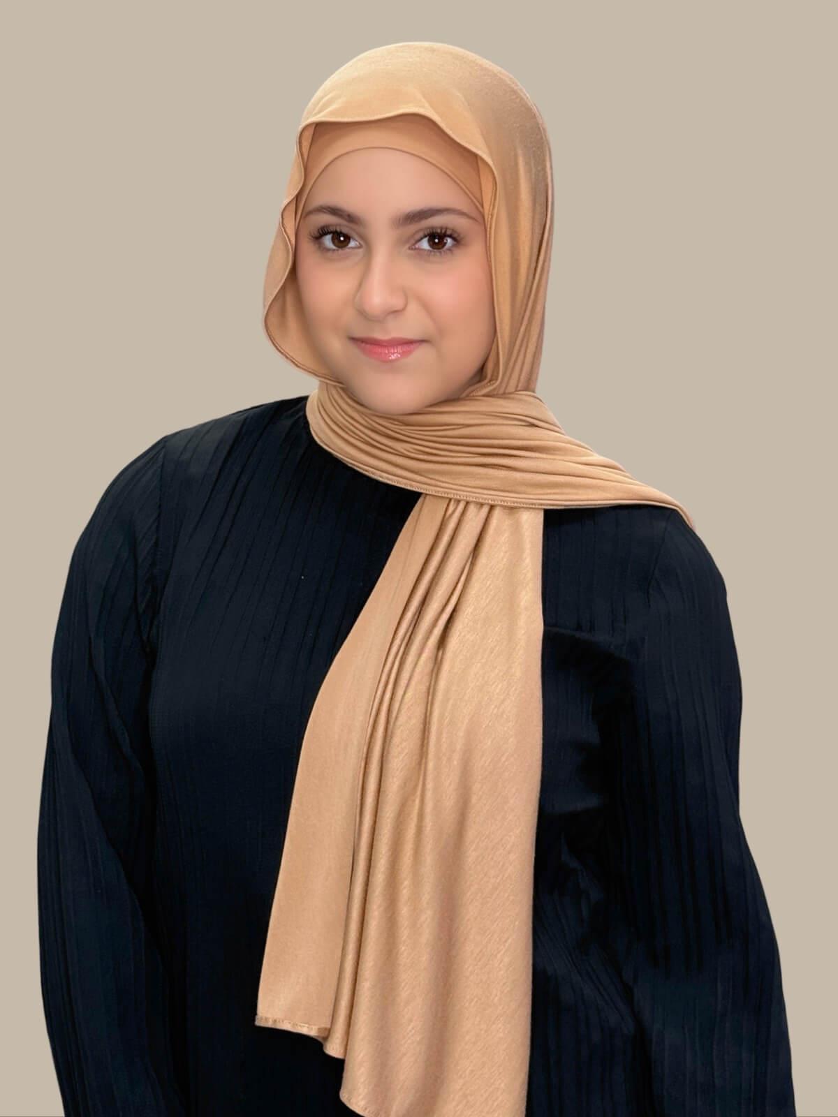 Modish Girl Premium Jersey Hijab Honey - Soft & Comfortable Muslim Headscarf for Women - Perfect for Daily Wear, Prayer, and Special Occasions