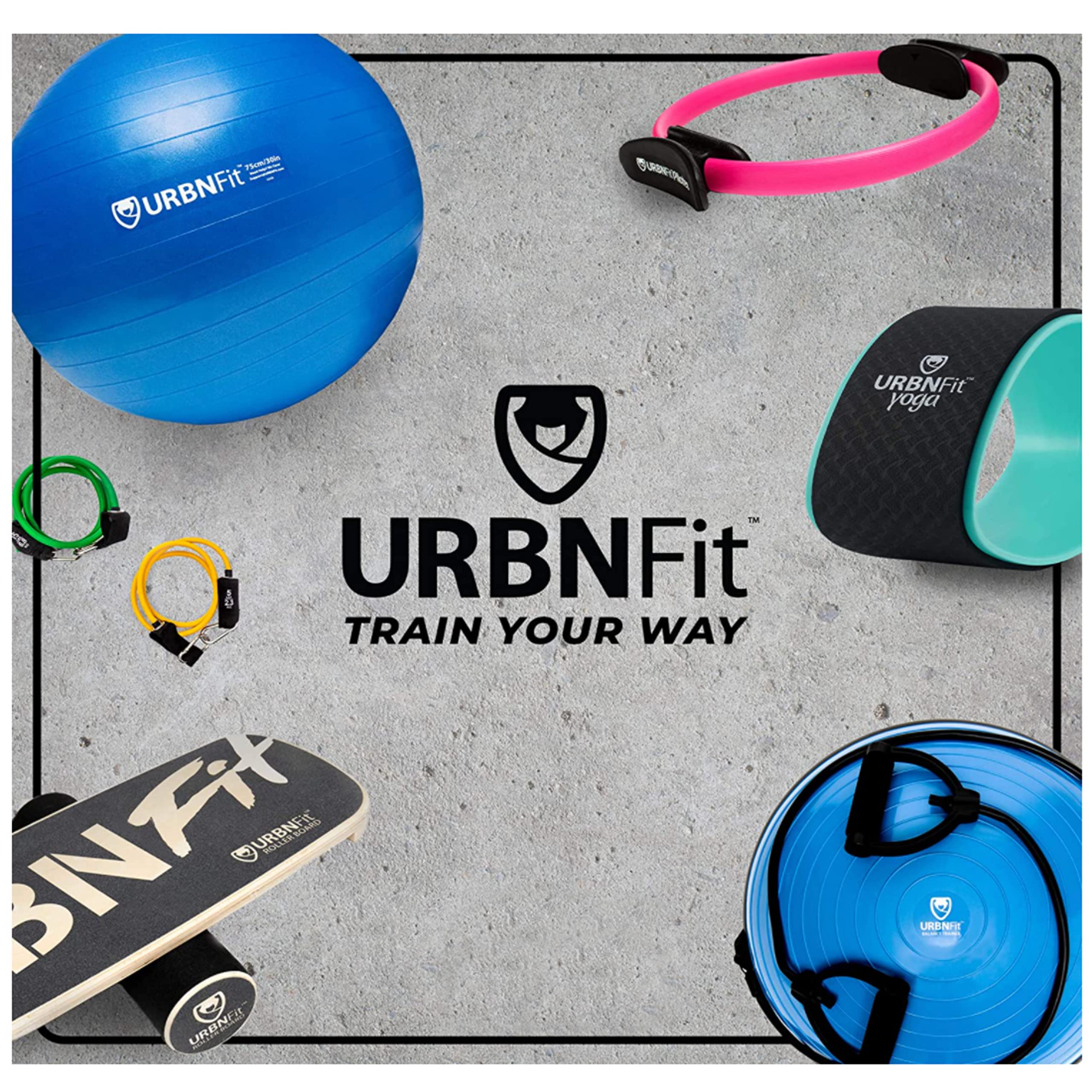URBNFit Anti-Burst Exercise Ball - Premium Yoga & Stability Ball for Workouts, Pregnancy, Office & Home Gym - Includes Quick Pump - Perfect for Pilates, Core Training & Active Sitting (45cm/55cm/65cm/75cm)