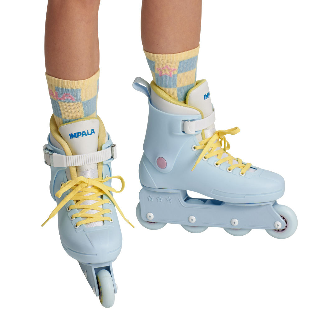 Impala Check Skate Socks 3 Pack - Cushioned Ankle Socks for Roller Skating, Skateboarding & Inline Skating - Comfortable & Breathable for Sports & Casual Wear