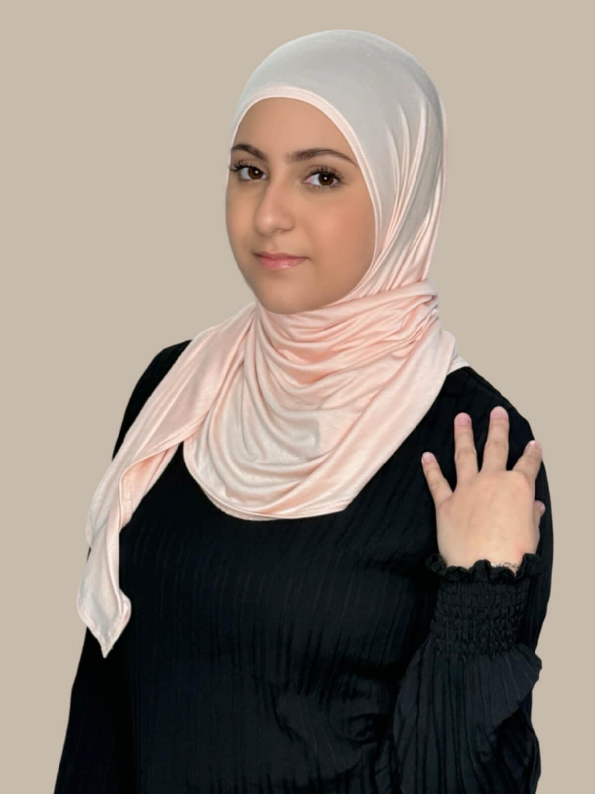 Stylish Pre-Sewn Jersey Hijab with Pearl Embellishments - Perfect for Everyday Wear, Work & Special Occasions