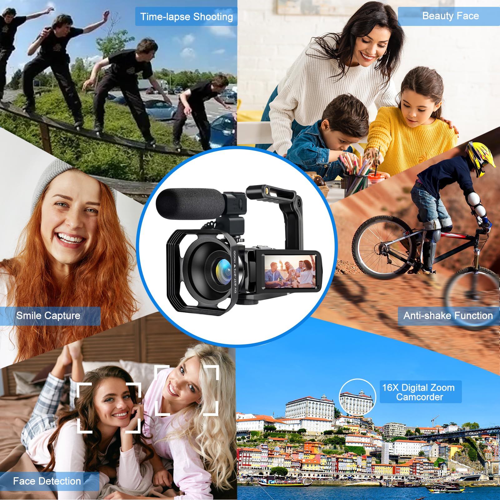 4K Ultra HD WiFi Vlogging Camera - 48MP Digital Camcorder with 18X Zoom, 3.0