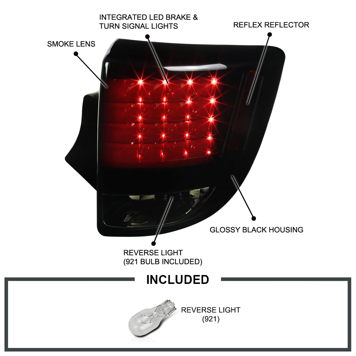 Spec-D Tuning Glossy Black Housing Smoke Lens LED Tail Lights - Compatible with 2000-2005 Toyota Celica (Left & Right Pair) - Enhanced Visibility & Style for Night Driving & Car Customization