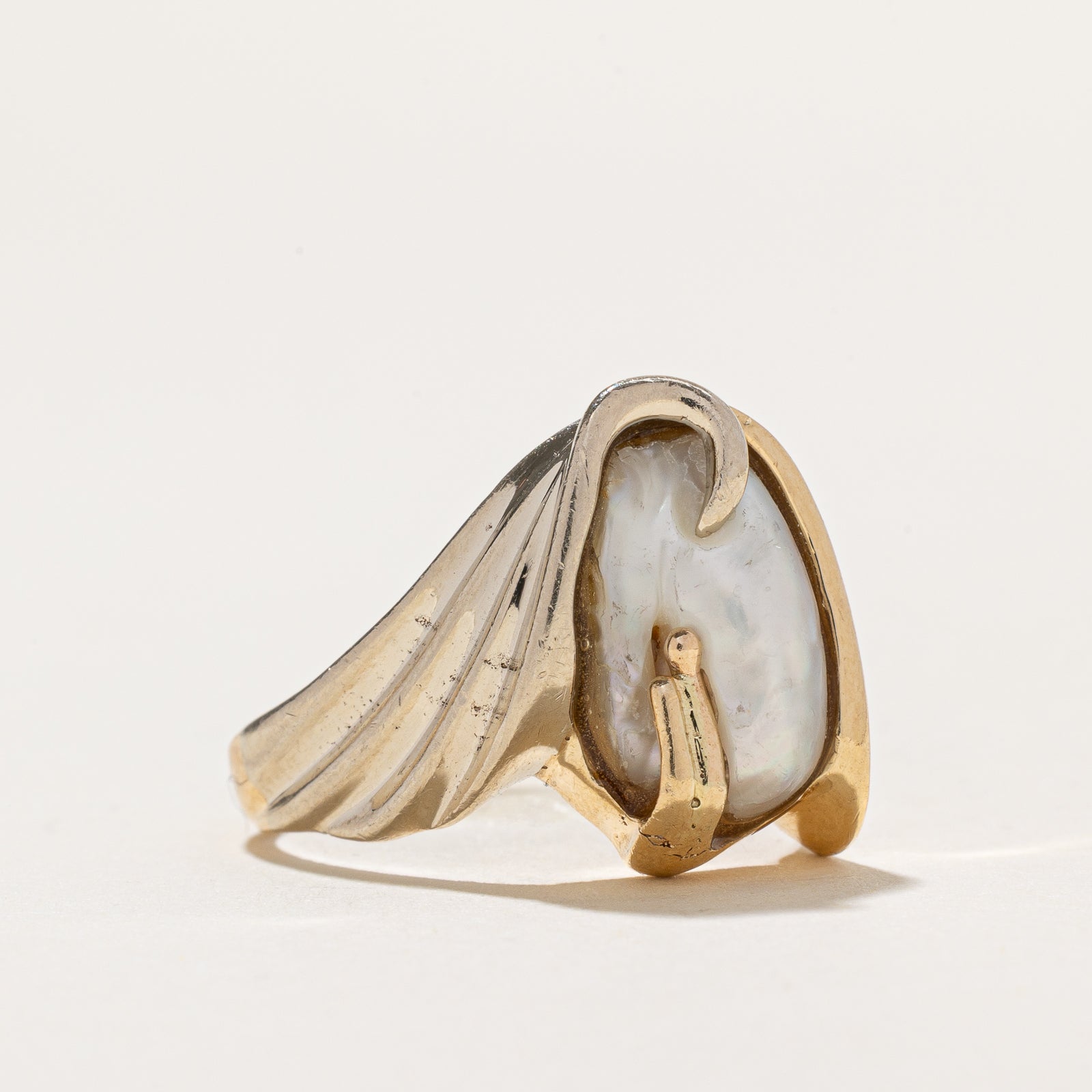 Baroque Pearl Abstract Ring - Size 7.25 | Unique Handmade Jewelry for Women | Perfect for Weddings, Parties & Special Occasions