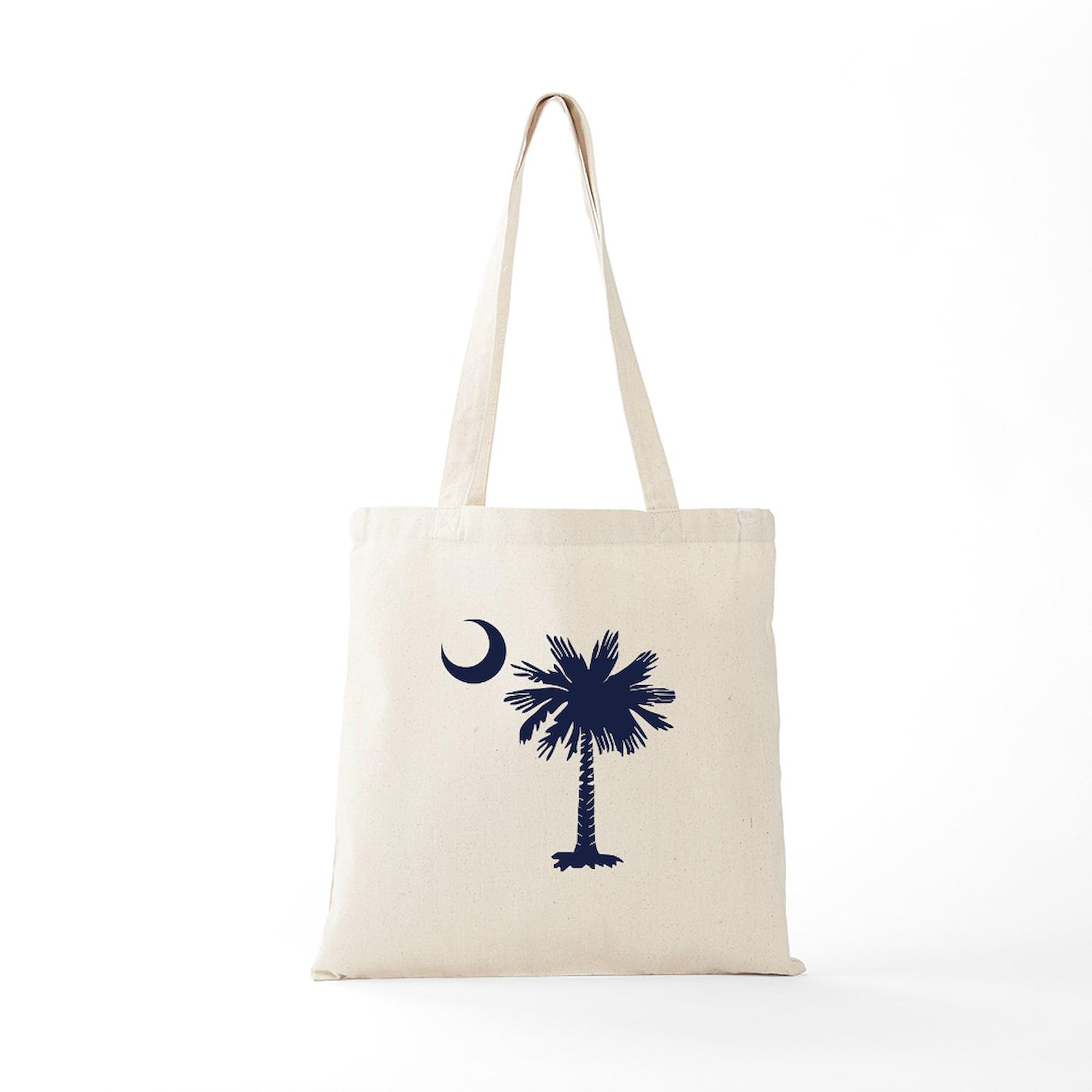 South Carolina Flag Tote Bag - Natural Canvas Reusable Grocery Shopping Bag for Beach, Farmers Market & Eco-Friendly Lifestyle