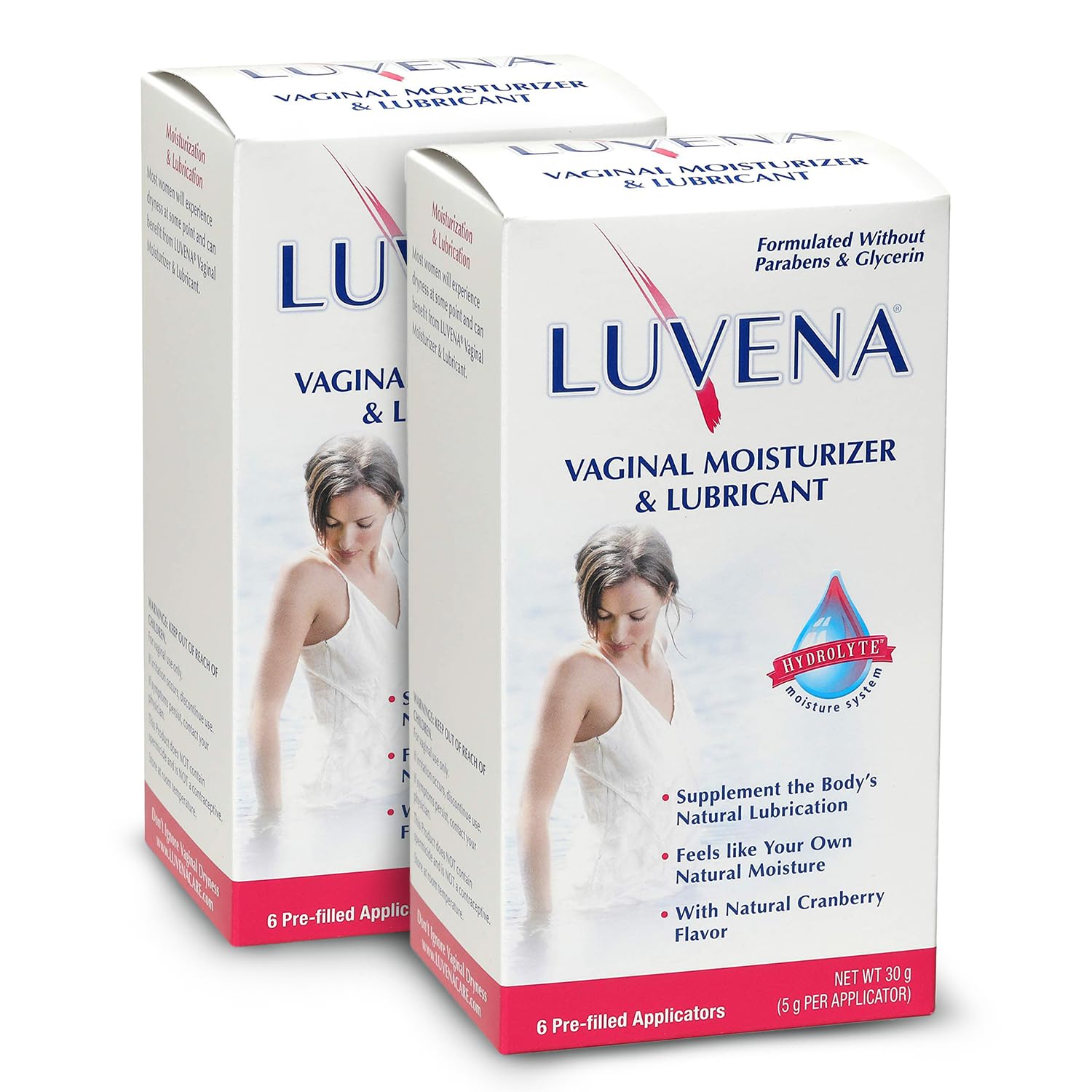 Luvena Vaginal Moisturizer for Women - Water-Based Intimate Hydration Cream for Dryness, Irritation & Menopause Relief - Paraben & Glycerin Free - 2 Pack - Perfect for Daily Comfort & Intimate Care Routine