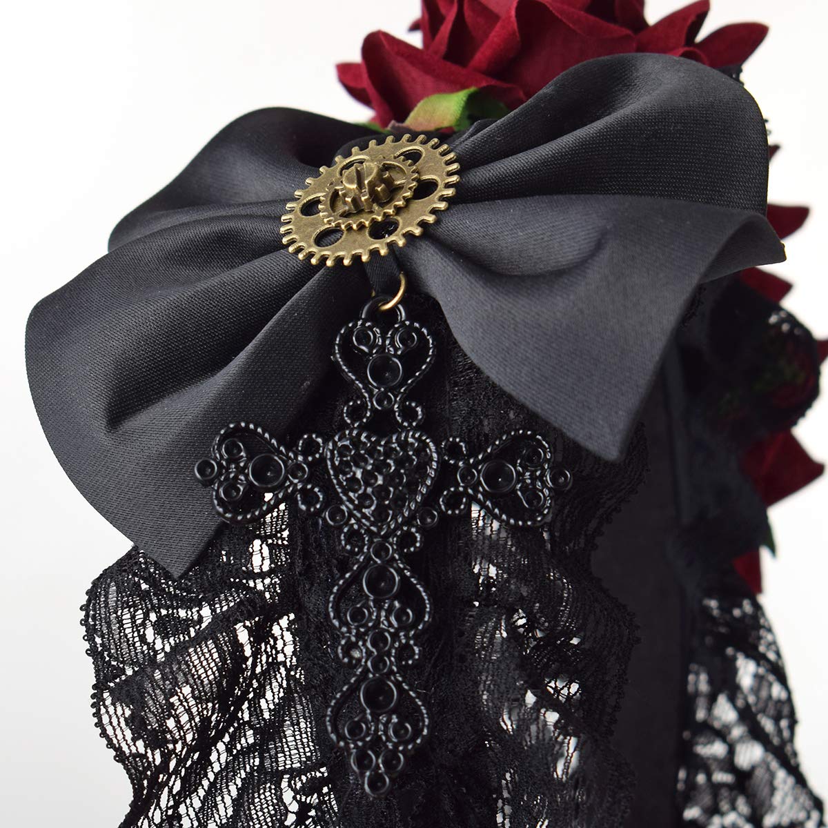 Steampunk Headband with Vintage Gears & Rose - Gothic Halloween Headpiece for Women - Perfect for Cosplay, Costume Parties & Themed Events