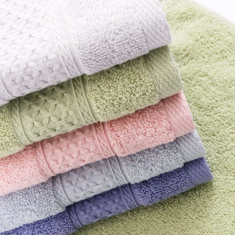 Premium Cotton Bath Towel Set - Ultra Soft & Highly Absorbent Quick-Dry 6-Piece Set (2 Bath Towels, 2 Hand Towels, 2 Washcloths) | Blue | Perfect for Spa, Gym, Beach & Luxury Bathroom Decor