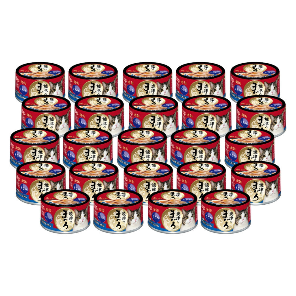 24-Pack Aixia Yaizu No Maguro Wet Canned Cat Food 70g - Rich Sauce Thin Jelly Tuna Fillet for Adult & Senior Cats - Perfect for Mealtime, Travel & Emergency Pet Food Supply