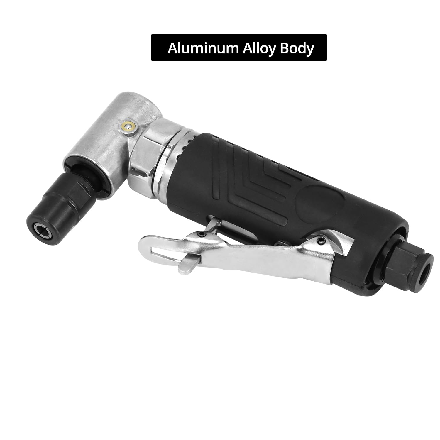 QWORK 90 Degree Mini Air Angle Die Grinder - Professional Compressed Air Tool Kit with 4 Sanding Discs for Metal Polishing, Wood Sanding & Automotive Repair | Perfect for DIY Projects & Workshop Use