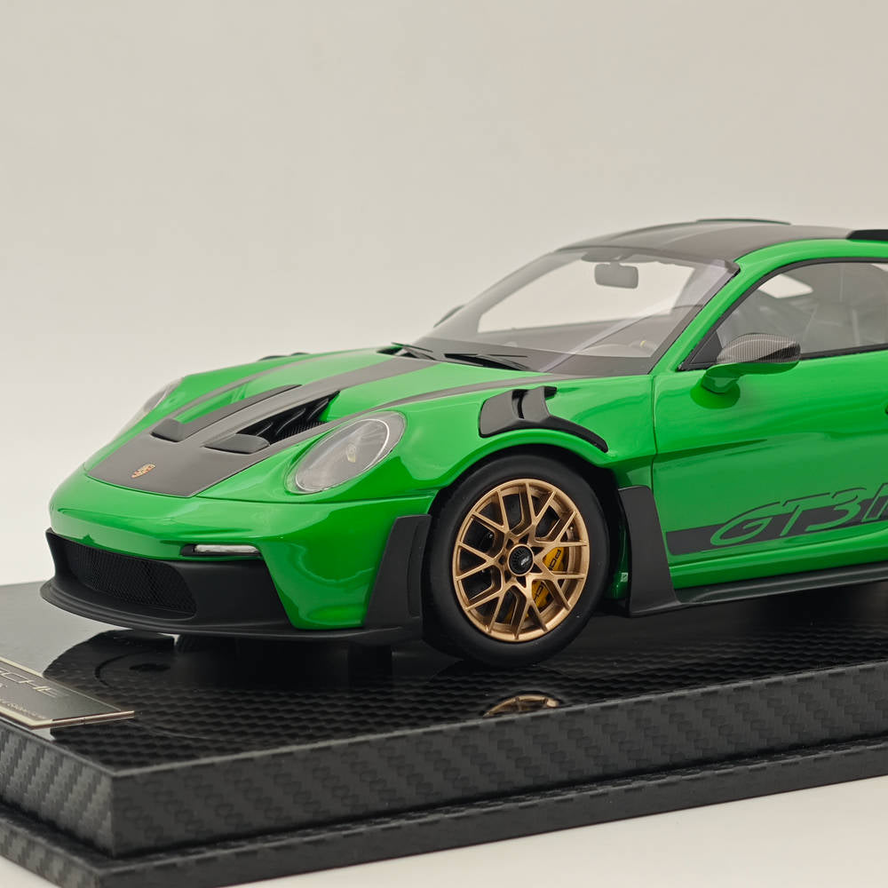 1/18 Scale Porsche 992 GT3 RS Green Resin Die-Cast Model Car - High Quality Collectible Sports Car for Display, Gift, and Racing Enthusiasts