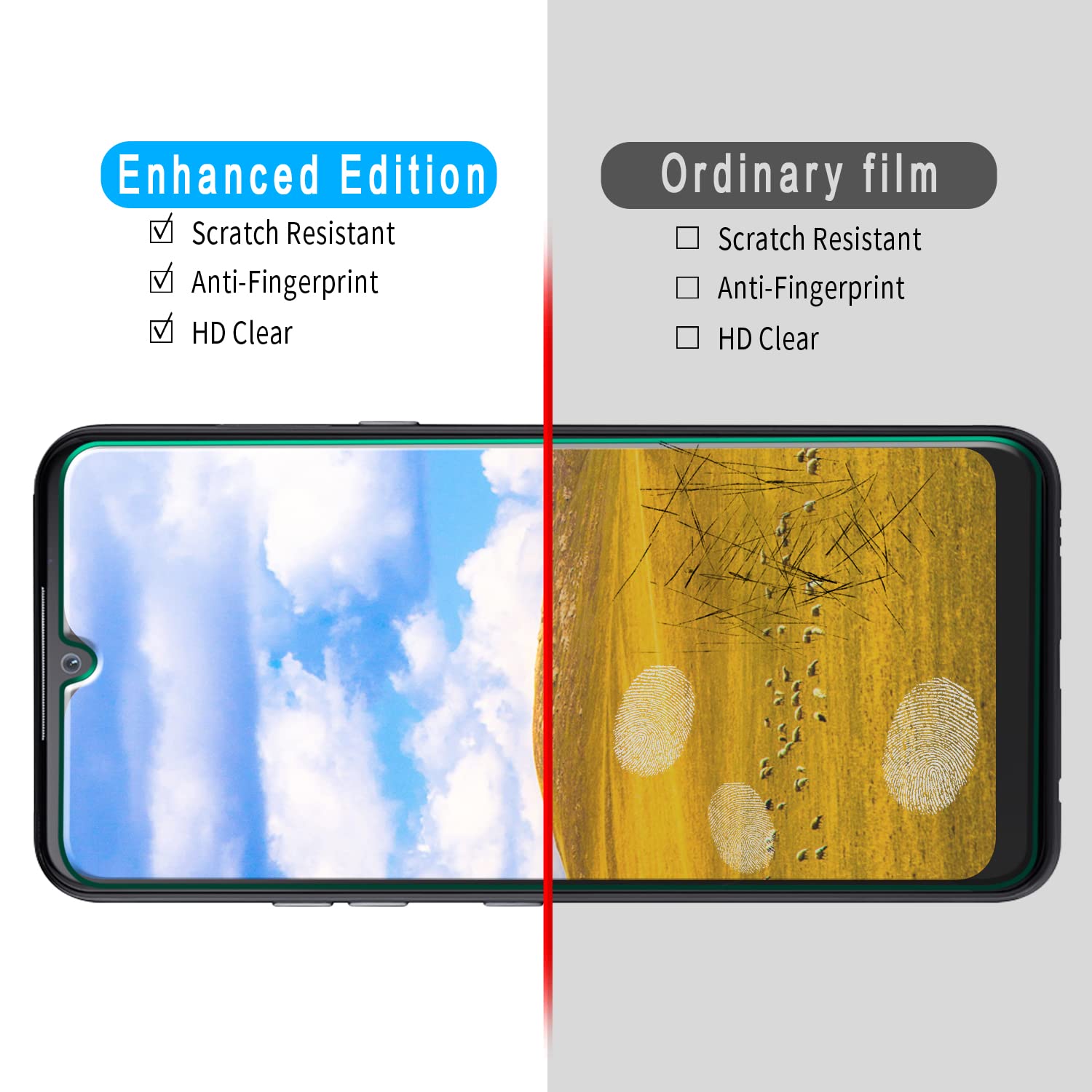3 Pack Tempered Glass Screen Protector for LG K51 - 9H Hardness, Bubble-Free, Anti-Scratch, Case Friendly - Perfect for Everyday Protection & Shock Absorption