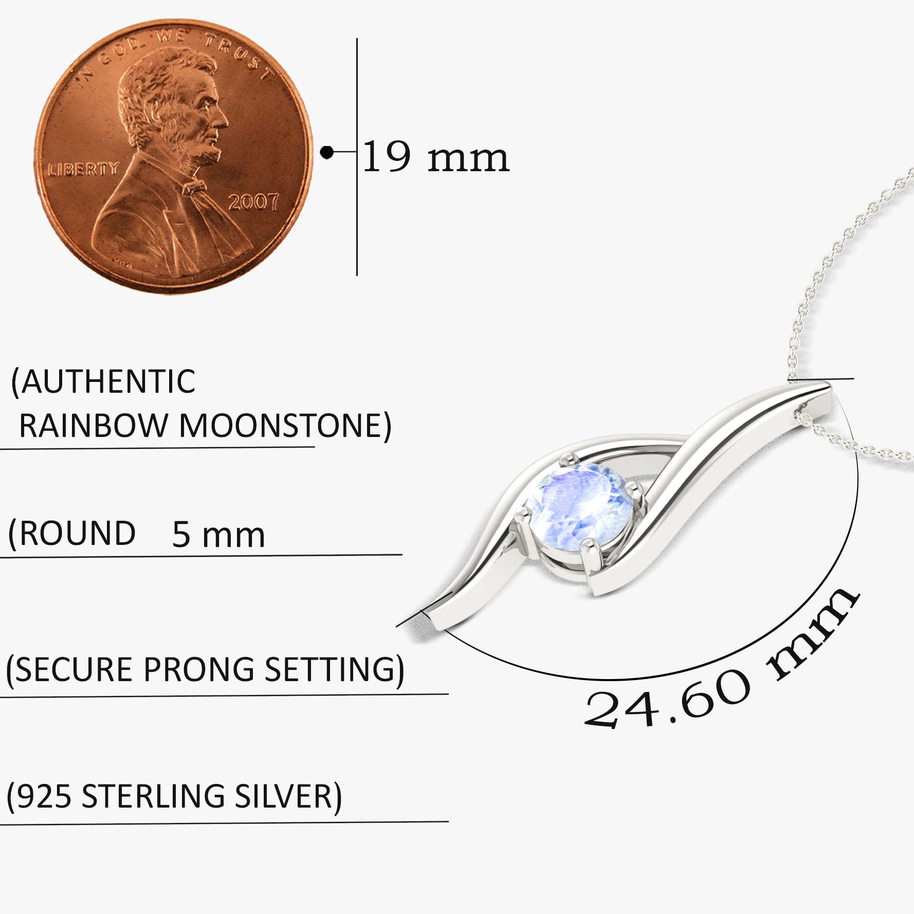 Natural Moonstone Bypass Pendant Chain Necklace | Elegant Boho Jewelry for Women | Perfect for Weddings, Parties & Everyday Wear