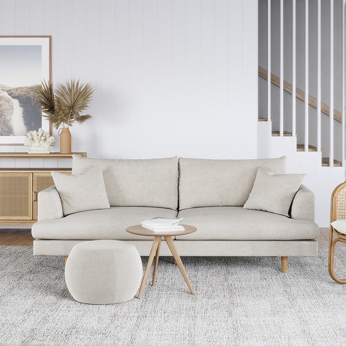 Byron Fabric 3-Seater Sofa - Comfortable Modern Living Room Couch for Small Spaces | Perfect for Apartments, Dorms & Cozy Homes