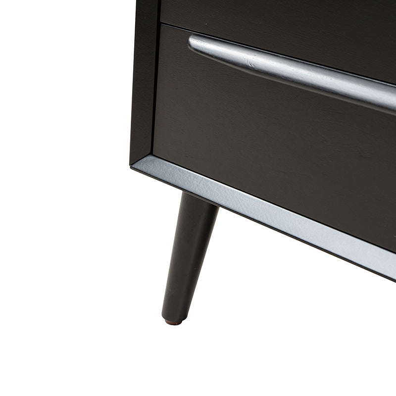 Mid Century Modern Nightstand with 2 Drawers & Built-in USB Outlets - Stylish Bedside Table for Bedroom, Living Room, or Office