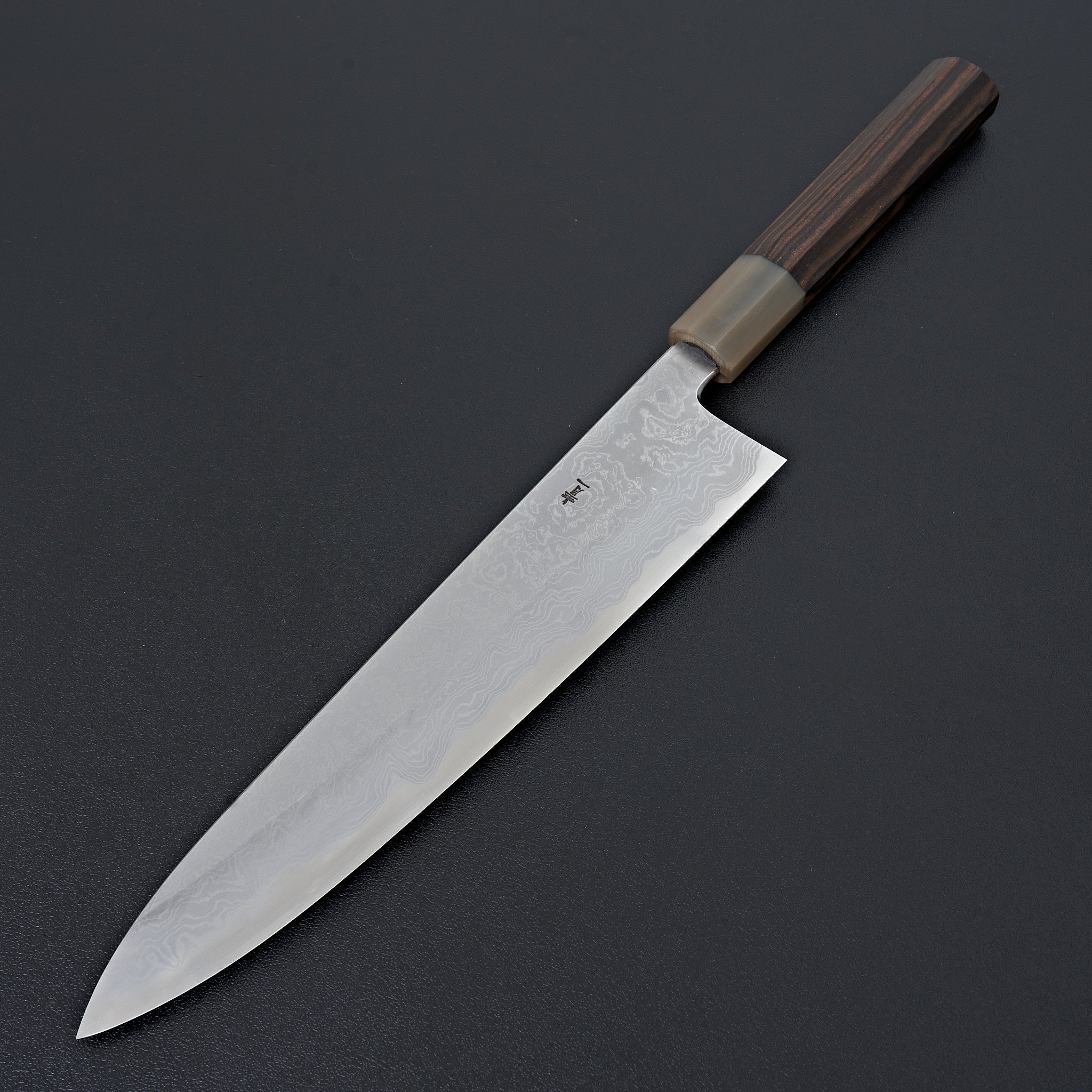 Hitohira Tanaka Kyuzo Blue #1 Damascus Gyuto 240mm Japanese Chef Knife - Taihei Makassar Ebony Handle - Perfect for Sushi, Meat Slicing & Professional Kitchen Use