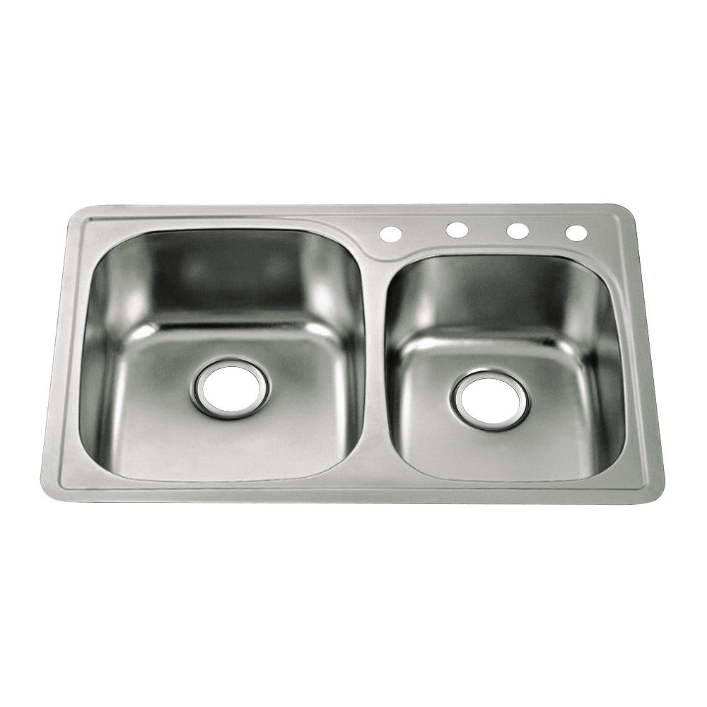 Premium Stainless Steel Drop-In Kitchen Sink - Gourmetier Studio 16/18 Gauge Undermount or Topmount Sink for Modern Homes (Perfect for Small Kitchens, RV Campers & Apartment Remodels)
