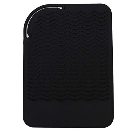 Heat Resistant Silicone Cover for Hair Straightener & Curling Iron - Travel-Friendly, Blue & Black (01) - Perfect for Salon, Home Use & On-the-Go Styling