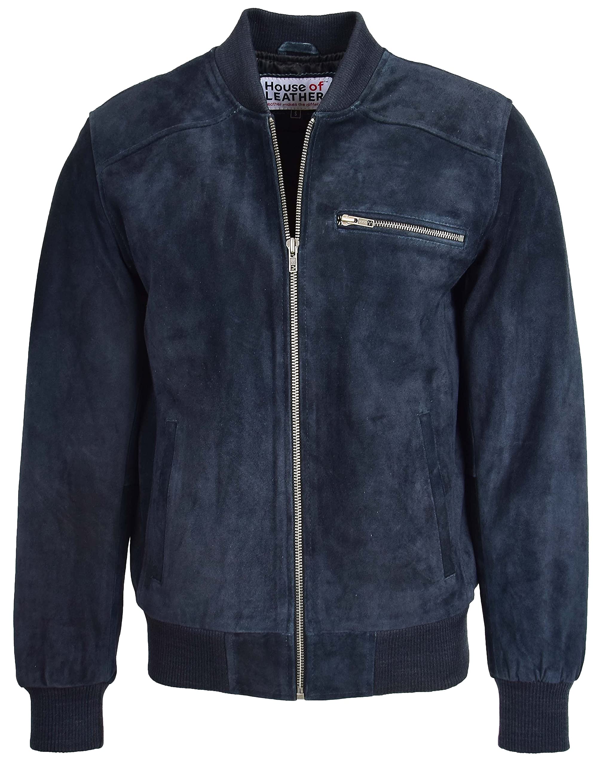 Genuine Suede Men's Bomber Jacket - Classic Varsity Style Leather Coat for Casual & Smart Outfits | Perfect for Fall, Winter & Outdoor Activities