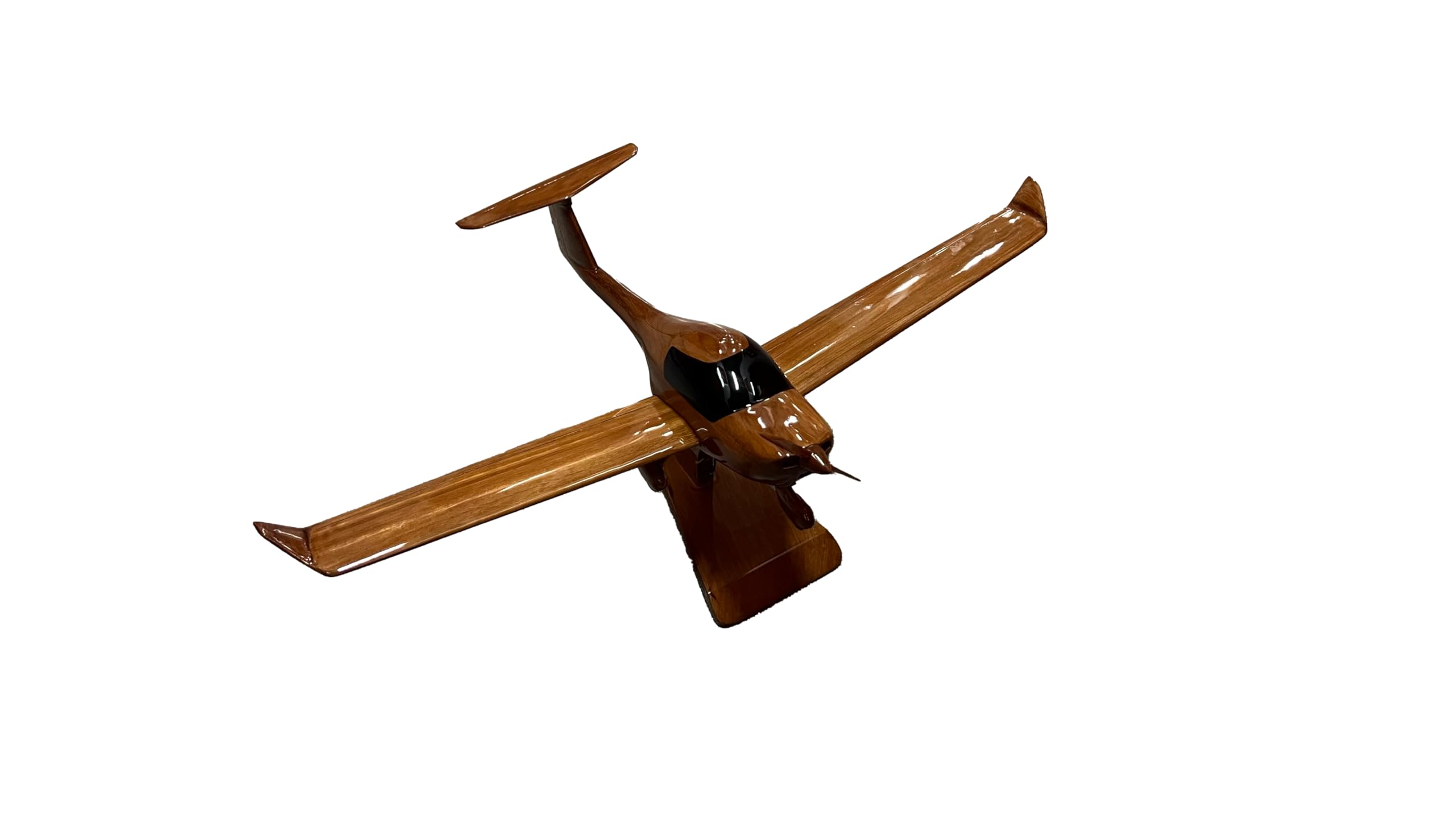 DA20 Diamond Mahogany Wooden Desktop Aircraft Model - Handcrafted Mahogany Wood Airplane Display for Office Desk, Home Decor & Aviation Enthusiasts - Perfect for Gifts, Collectors and Aviation Themed Decorations