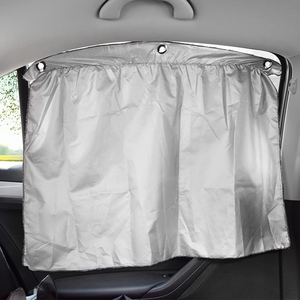 4PCS Car Window Sun Shades with Suction Cups - Adjustable Side Sunshades (70x52cm) for Most Cars - Perfect for Parking & Road Trips