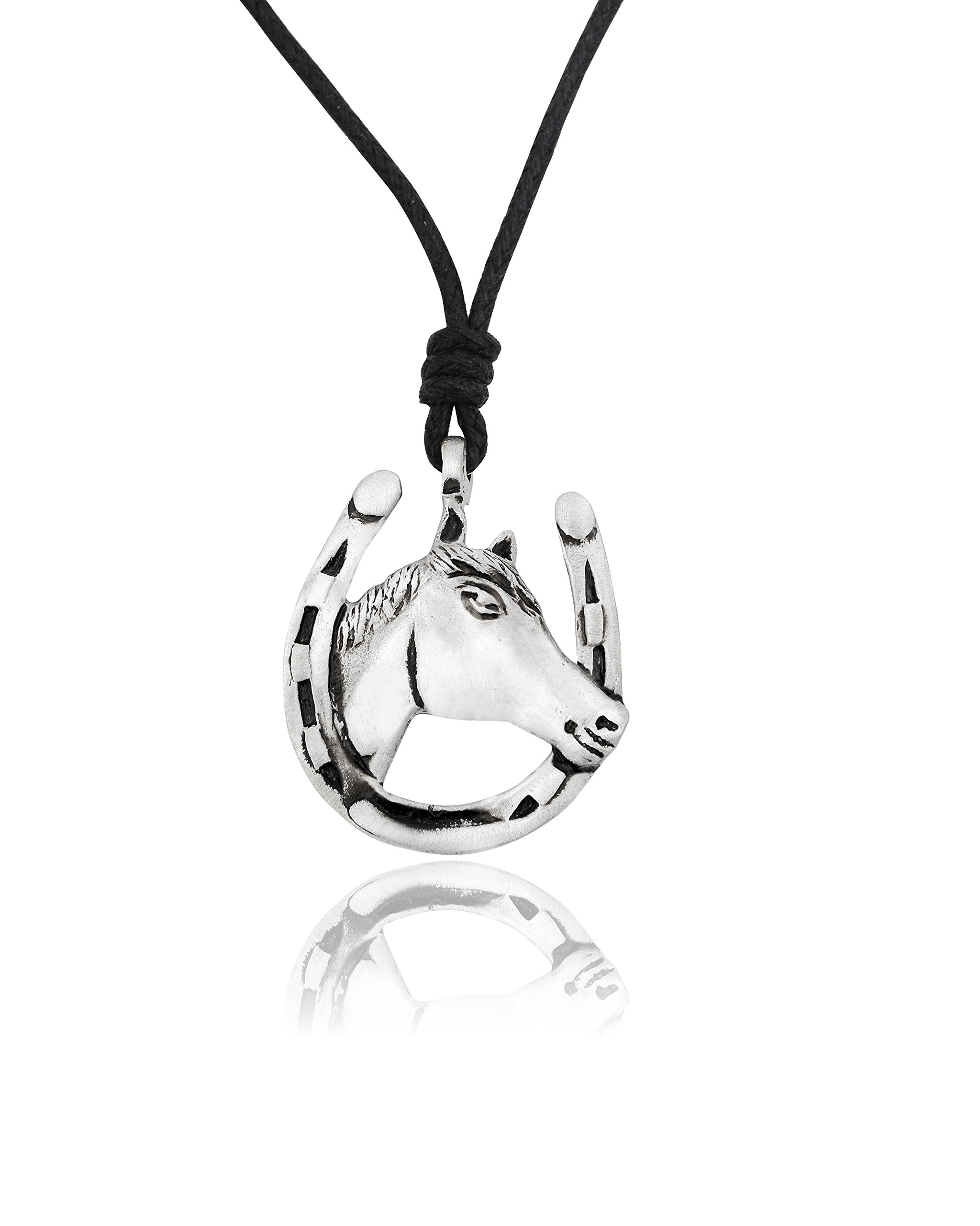 Horse Riding Charm Necklace - Silver Pewter Pendant for Equestrian Jewelry Lovers