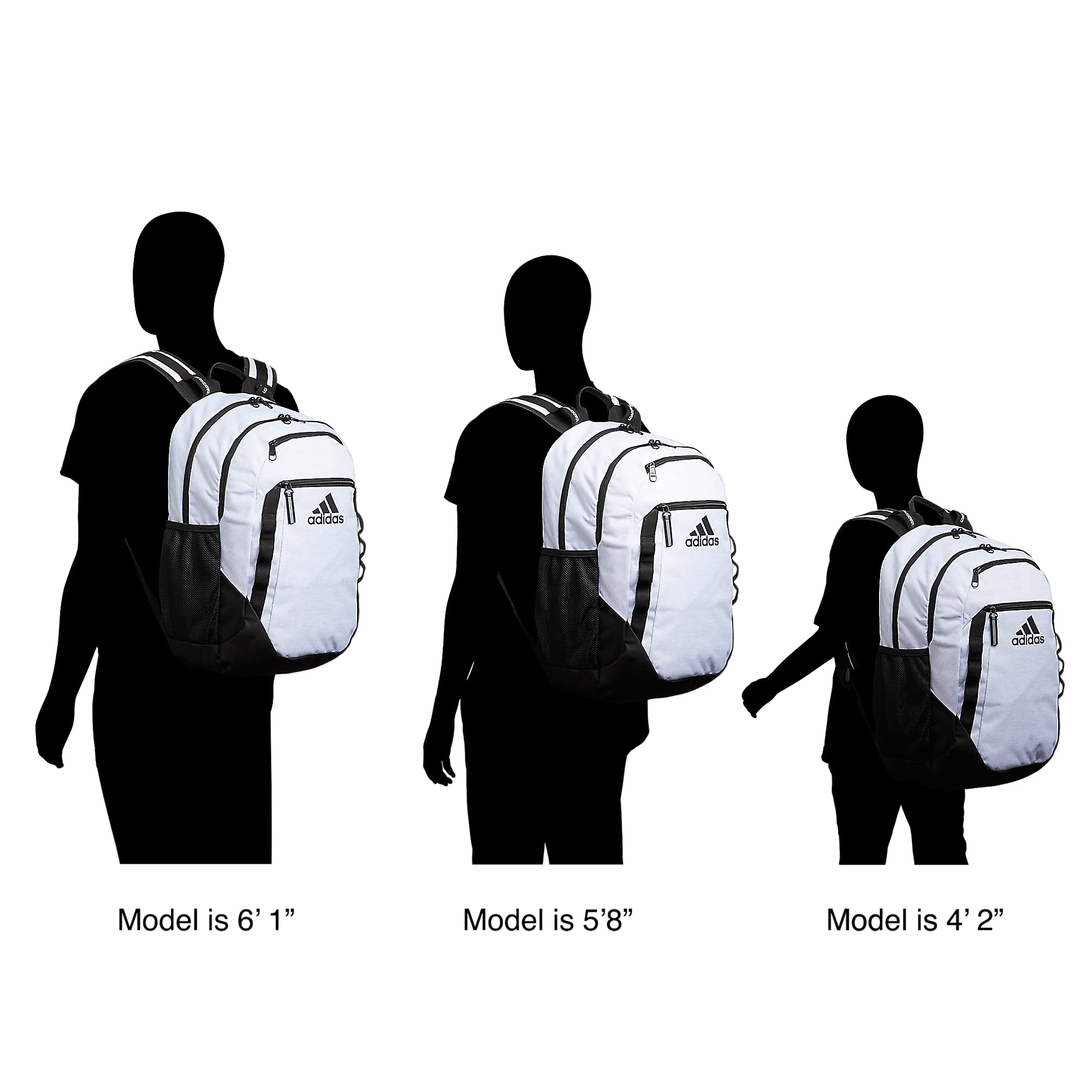 Adidas Excel Backpack - Durable Large School & Travel Backpack for Students, Laptop Bag with Multi-Stripe Webbing (Black/Snowglobe) - Perfect for College, Work & Gym Use