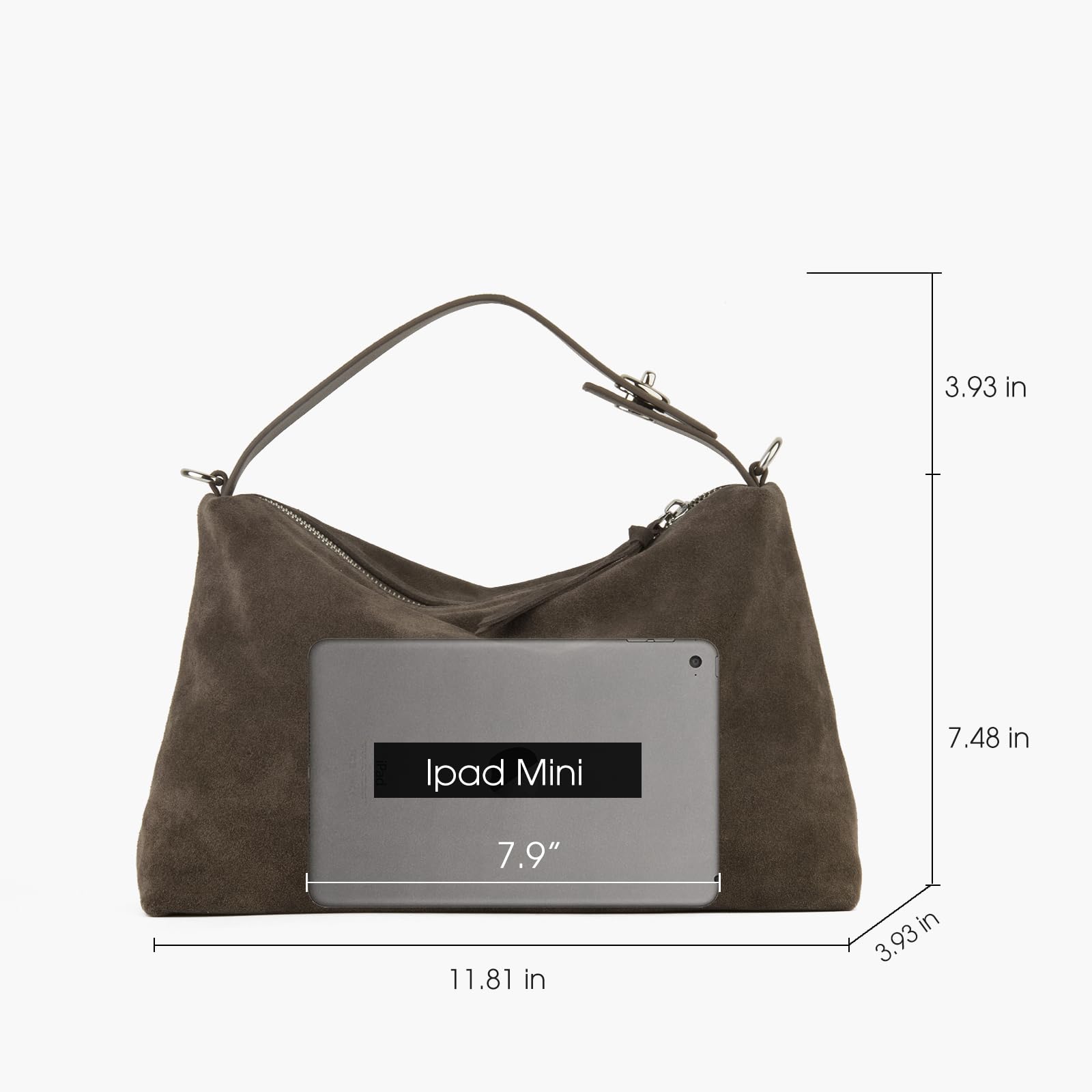 Women's Premium Suede Crossbody Bag - Adjustable Strap Shoulder Purse for Daily Use