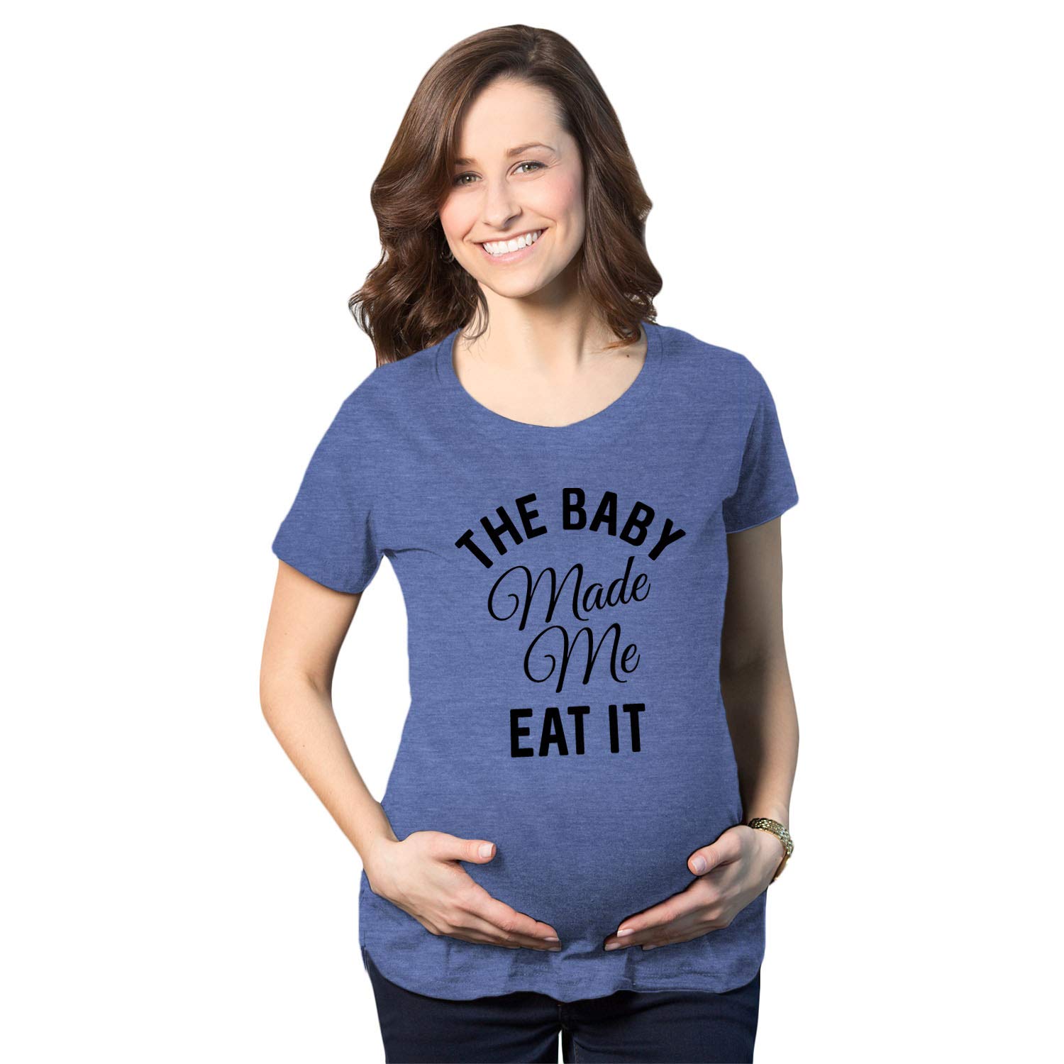 Funny Pregnancy Announcement T-Shirt - 'The Baby Made Me Eat It' Maternity Graphic Tee for Expecting Moms | Perfect for Baby Showers & Gender Reveals