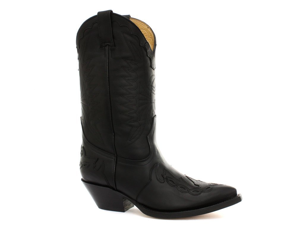 Arizona Black Men's Cowboy Boots - Durable Leather Western Boots for Men | Comfortable & Stylish Riding Boots for Country, Rodeo & Casual Wear