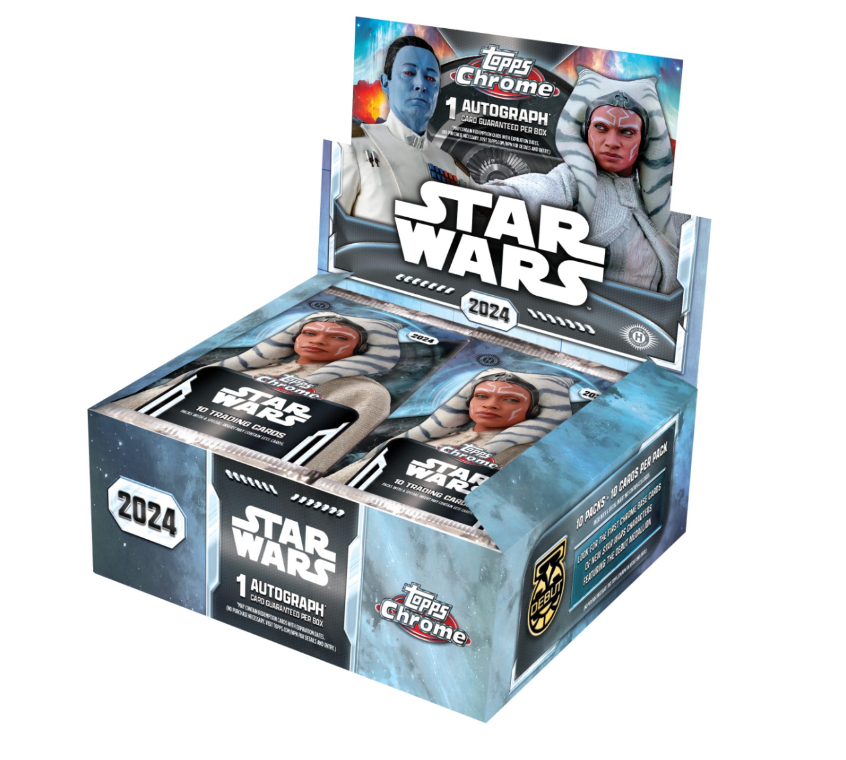 Topps Chrome 2024 Star Wars Trading Cards Hobby Box - Collectible Cards for Star Wars Fans, Perfect for Trading, Collecting & Display