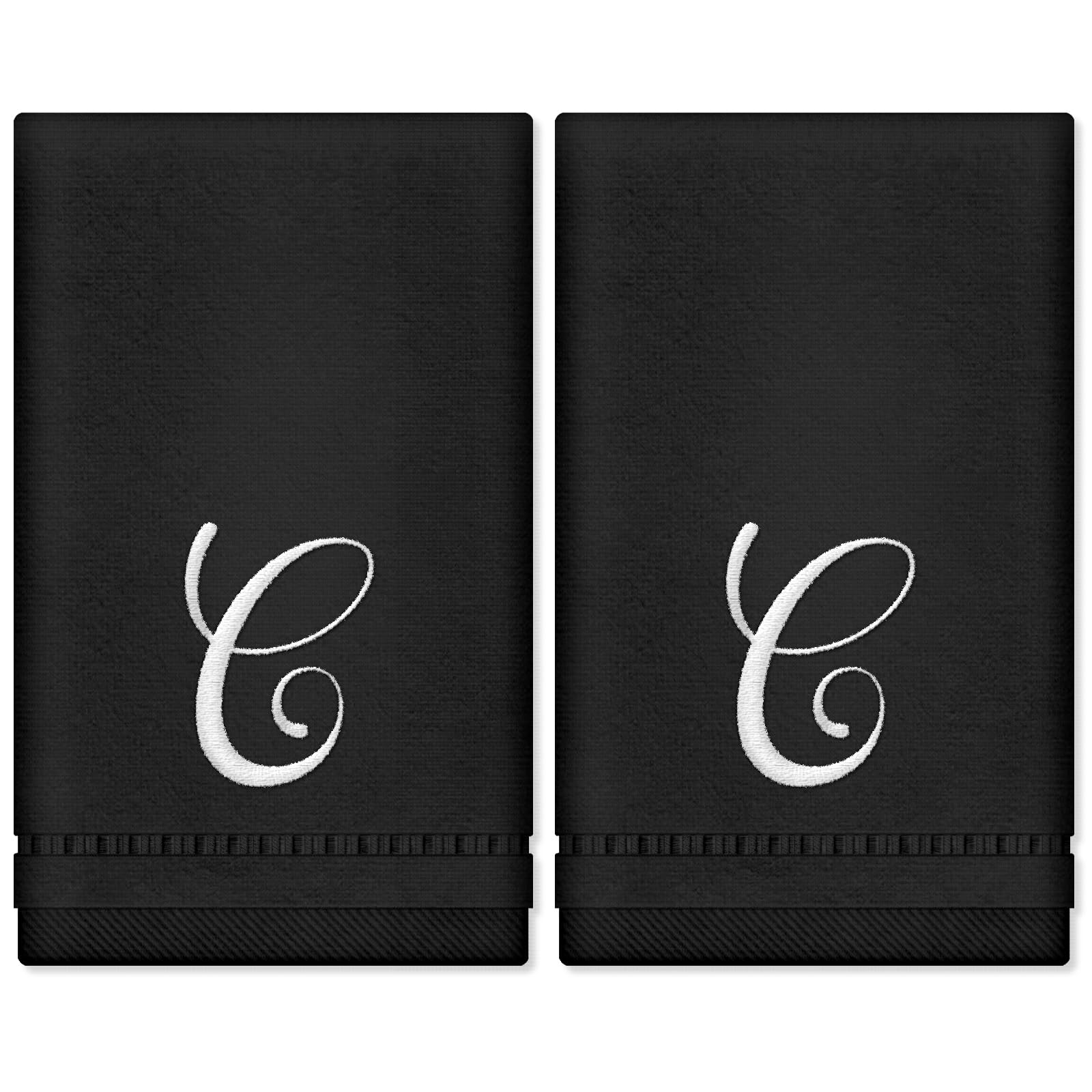 Personalized Monogrammed Hand Towels Set of 2 - 100% Cotton Embroidered Bathroom Towels 11