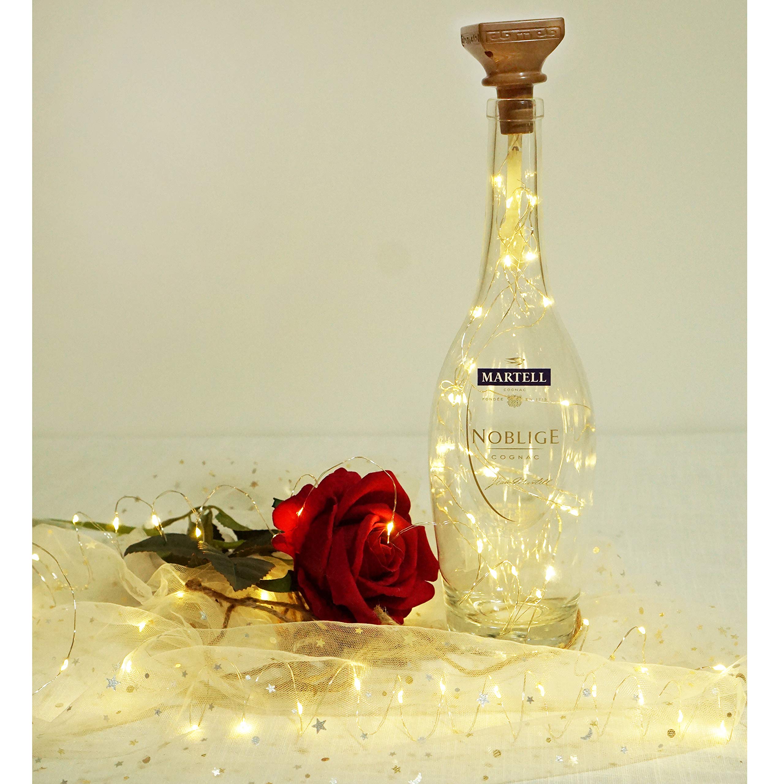 8 Pack Solar Powered Wine Bottle Lights - 20 LED Waterproof Copper Cork Lights for Wedding, Christmas, Holiday Decorations - Perfect for Garden, Patio, Pathway & Outdoor Lighting (Warm White) - Create Romantic Ambiance for Parties & Special Events