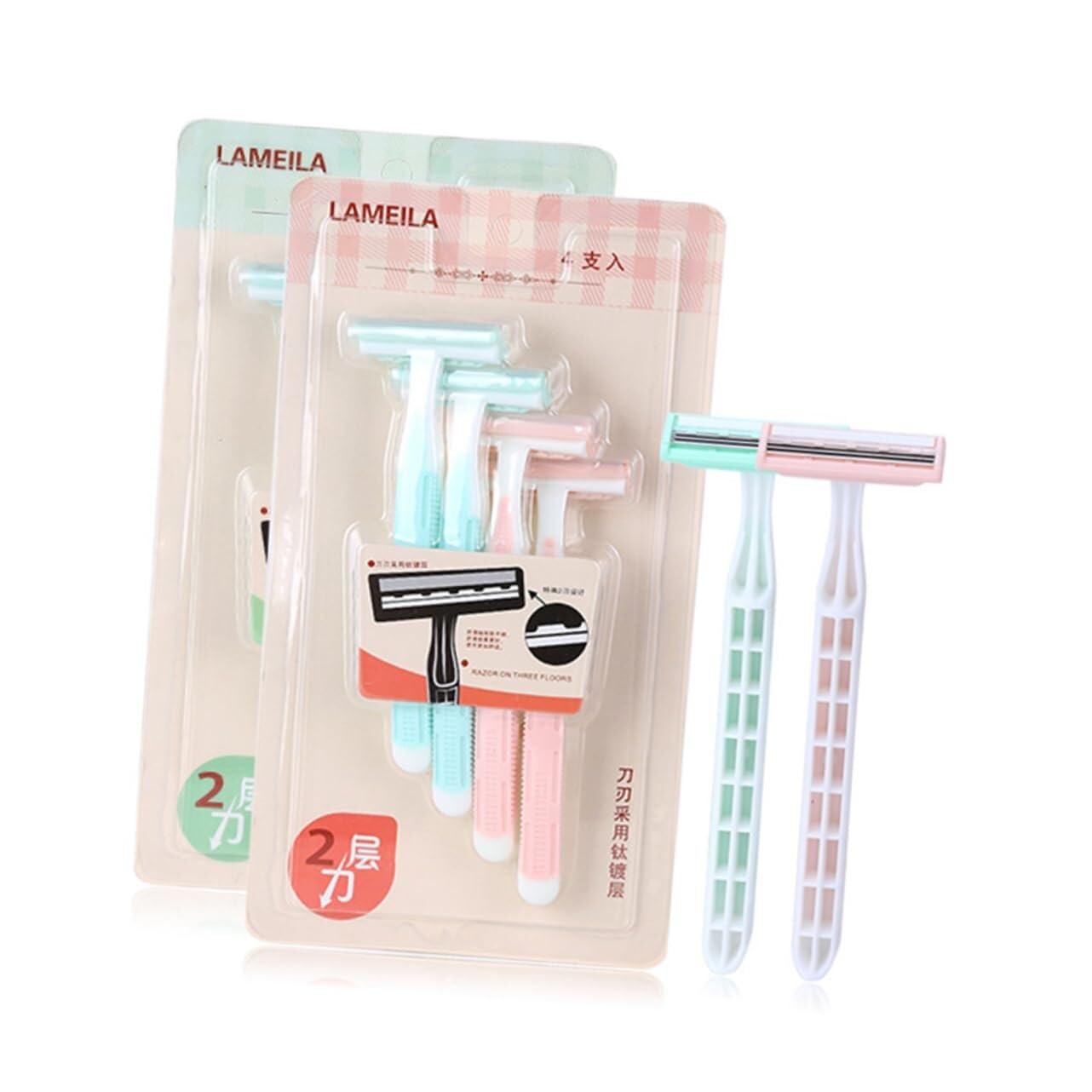 Women's Facial & Body Hair Removal Razor Set - 4pcs Armpit & Body Shaver for Smooth Skin | Perfect for Travel, Gym & Daily Grooming