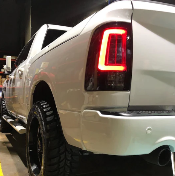 2009-2023 Dodge RAM 1500 Classic LED Tail Lights - Smoked Black Replacement for OEM (Perfect for Night Driving & Off-Road Adventures)
