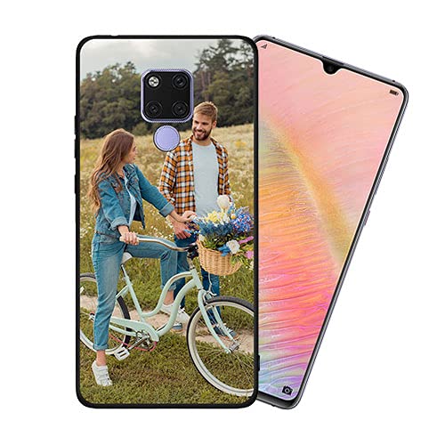 Styletify Customized Photo Case for Huawei Mate 20 X - Personalized Picture Shockproof Silicone Phone Cover, Soft Candy Design Protective Case (Black) - Perfect Christmas Birthday Thanksgiving Gift for Family & Friends - Ideal for Travel, Work & Everyday Use