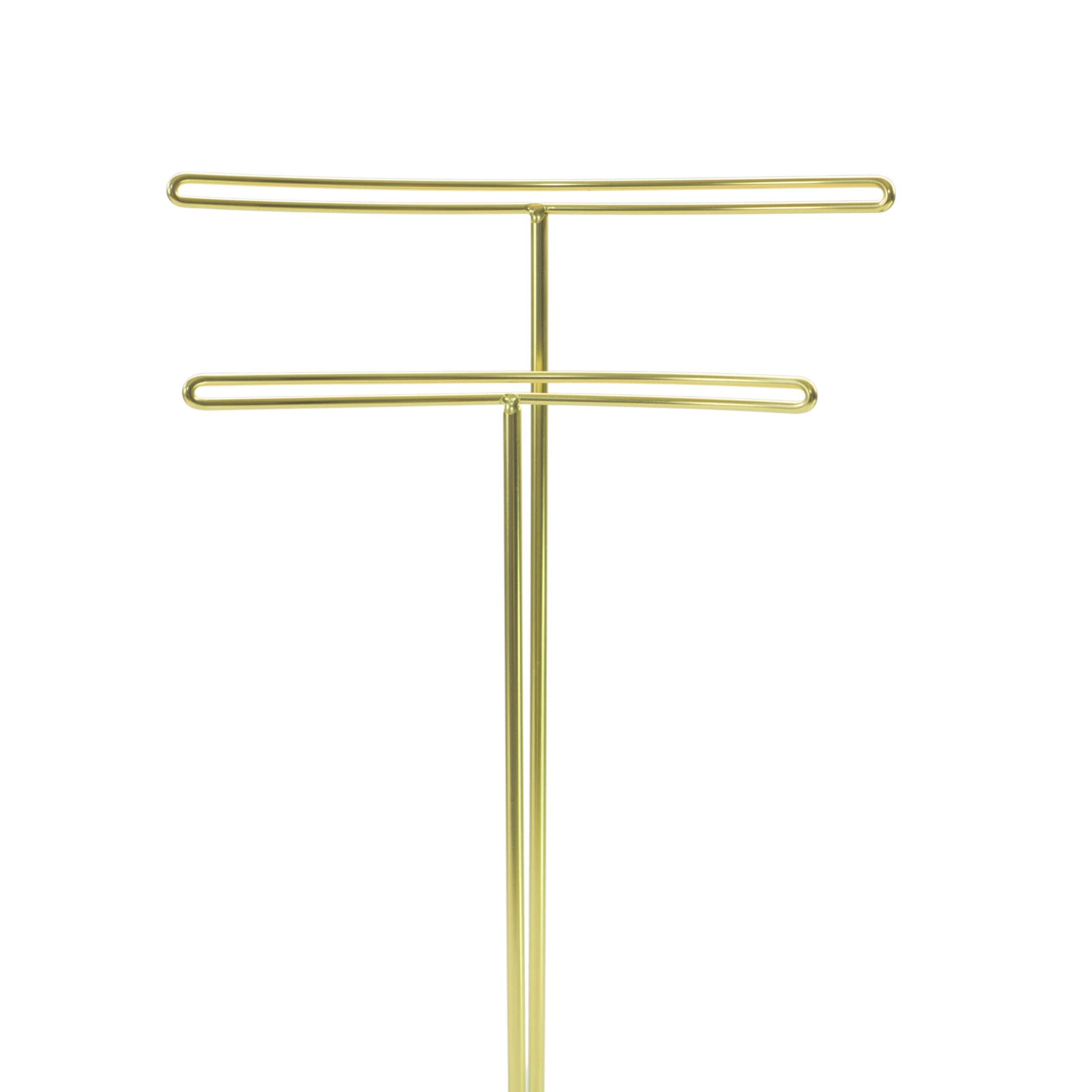Elegant Jewelry Organizer Stand - Premium Earring, Necklace, Bracelet & Headband Storage Display Tower - White & Gold Jewelry Tree Holder - Perfect for Bedroom Vanity, Dresser Top & Travel Jewelry Organization