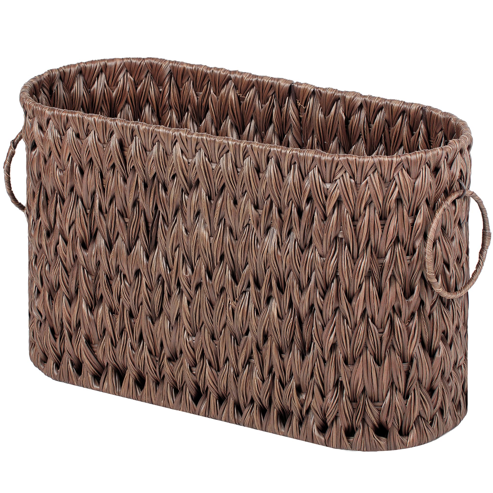 GRANNY SAYS Waterproof Toilet Paper Storage Basket - Holds 6 Mega Rolls, Bathroom Organizer for Toilet Paper Holder & Storage, Brown - Perfect for Bathroom, RV, Camper & Small Space Organization