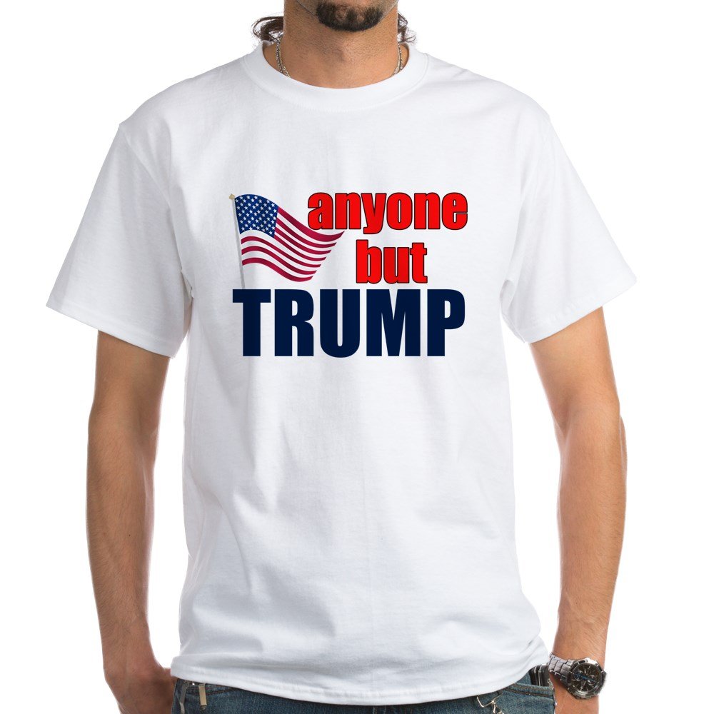 Anyone But Trump White Cotton T-Shirt - Funny Political Statement Tee for Men & Women - Perfect for Protests, Rallies & Everyday Wear