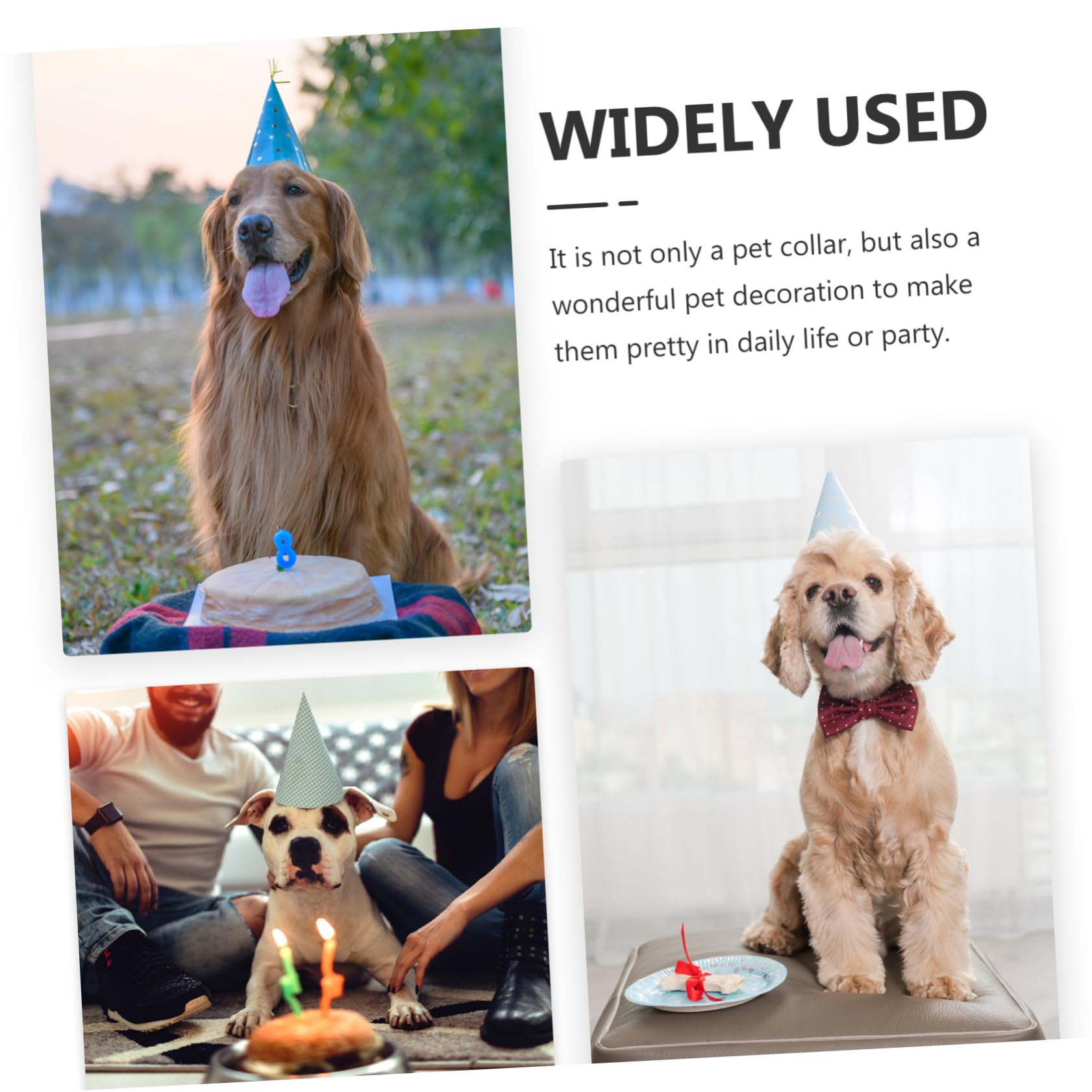GRIRIW Dog Birthday Hat & Collar Bib Set - Adjustable Pet Party Accessories for Small Medium Large Dogs - Perfect for Birthday Parties, Halloween & Christmas Costumes