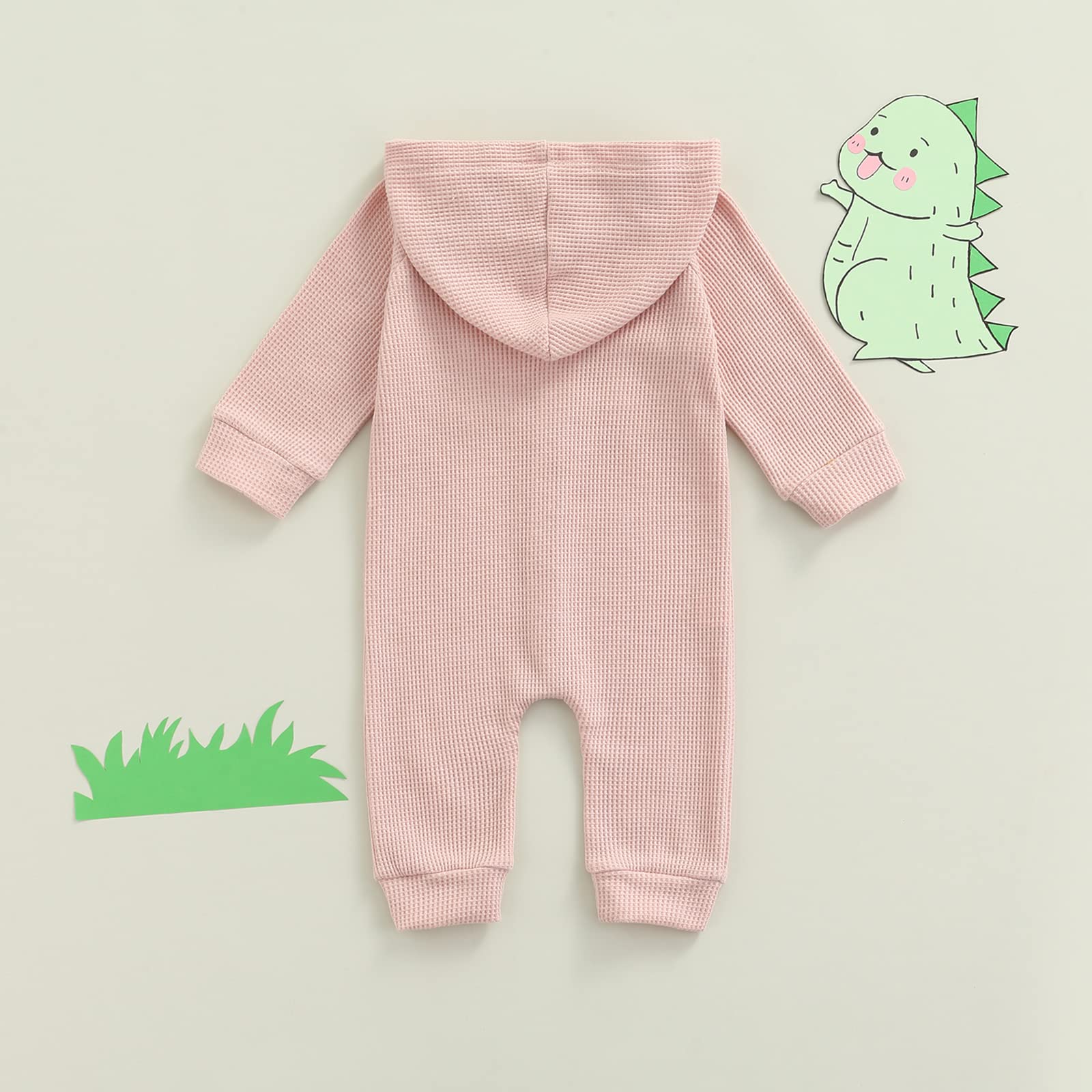 Ynibbim Winter Baby Romper - Unisex Hooded Jumpsuit for Newborns & Infants | Soft Waffle Cotton Button-Up Outfit for Boys & Girls | Perfect for Holiday Photos, Family Gatherings & Cozy Winter Adventures