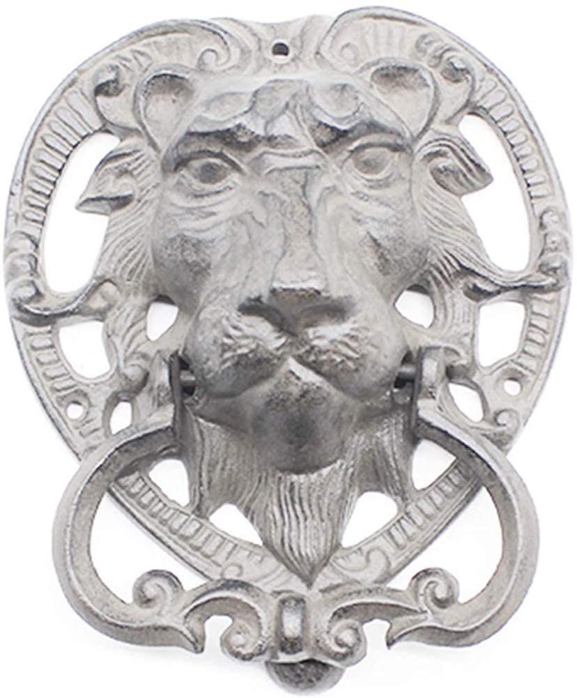 Heavy Duty Cast Iron Lion Door Knocker - Vintage Front Door Hardware for Home, Garden, Cottage & Gate - Perfect for Traditional and Rustic Decor