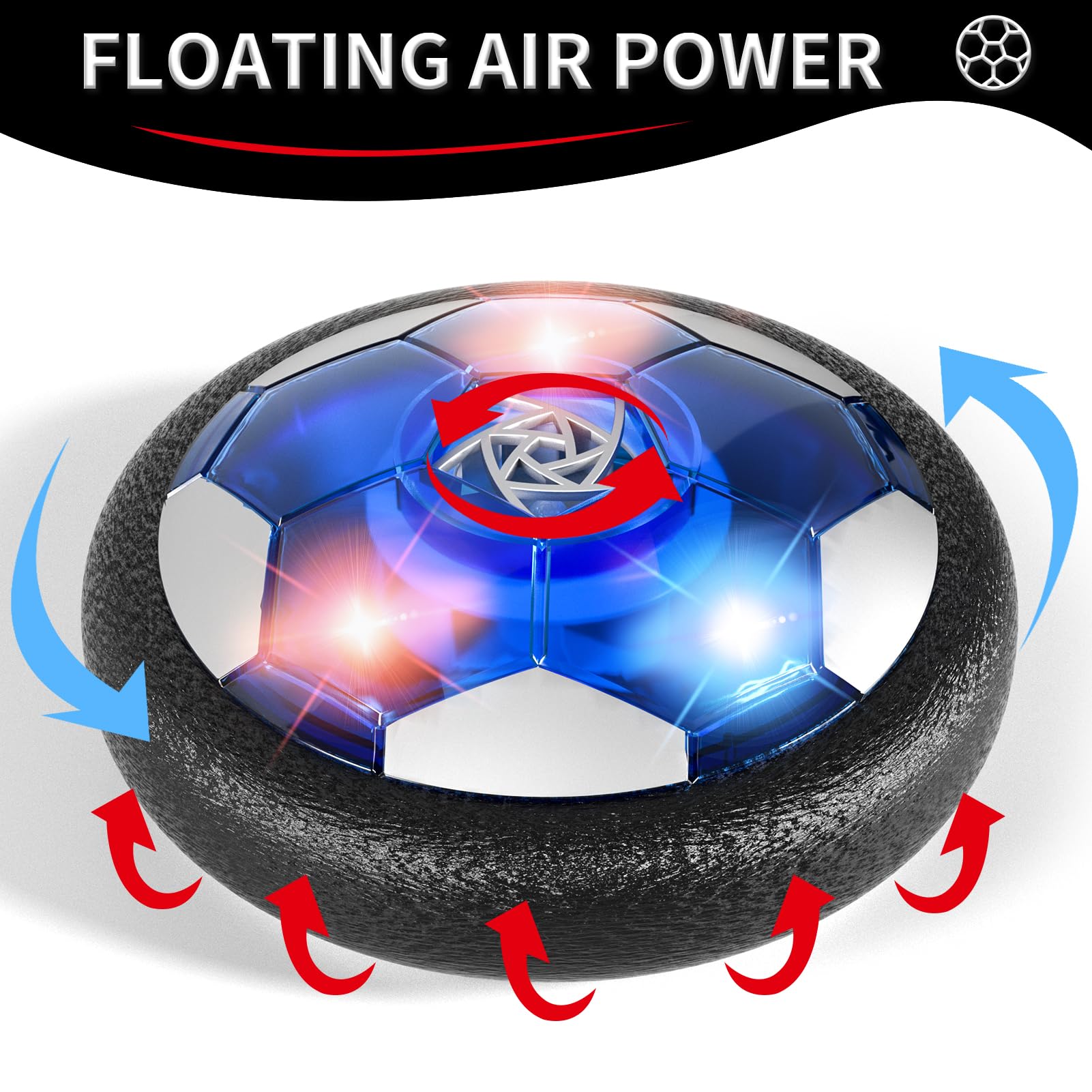 Hover Soccer Ball Toys for Kids - Indoor & Outdoor Floating Football Game for Boys & Girls Ages 3-8 - Fun Birthday Gifts for 3 4 5 6 Year Olds - Perfect for Playtime, Parties & Backyard Sports