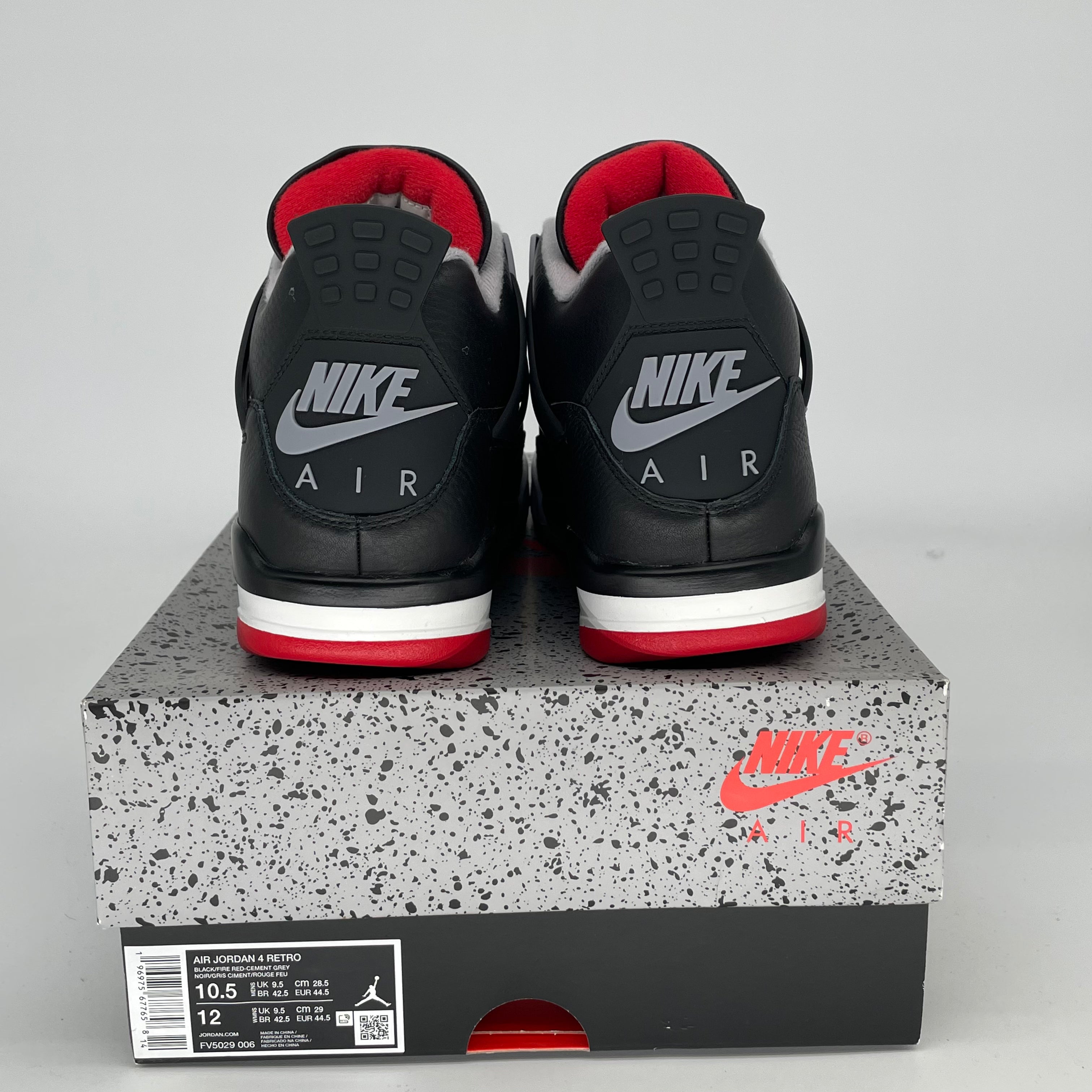 Original Air Jordan 4 Bred Reimagined Men's Basketball Shoes - Size 10.5/12W (FV5029-006) | Retro Sneakers for Streetwear & Basketball Performance