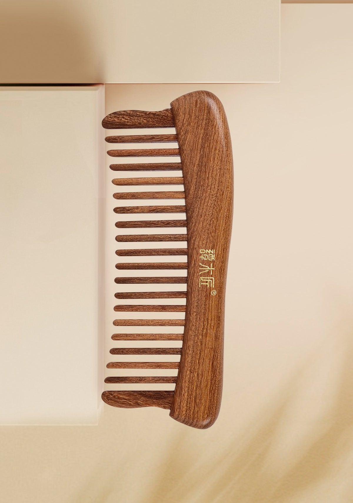 Premium Teak Wood Comb with Inlaid Teeth - Natural Hair Care for Smooth & Tangle-Free Styling - Perfect for Daily Grooming, Travel & Salon Use